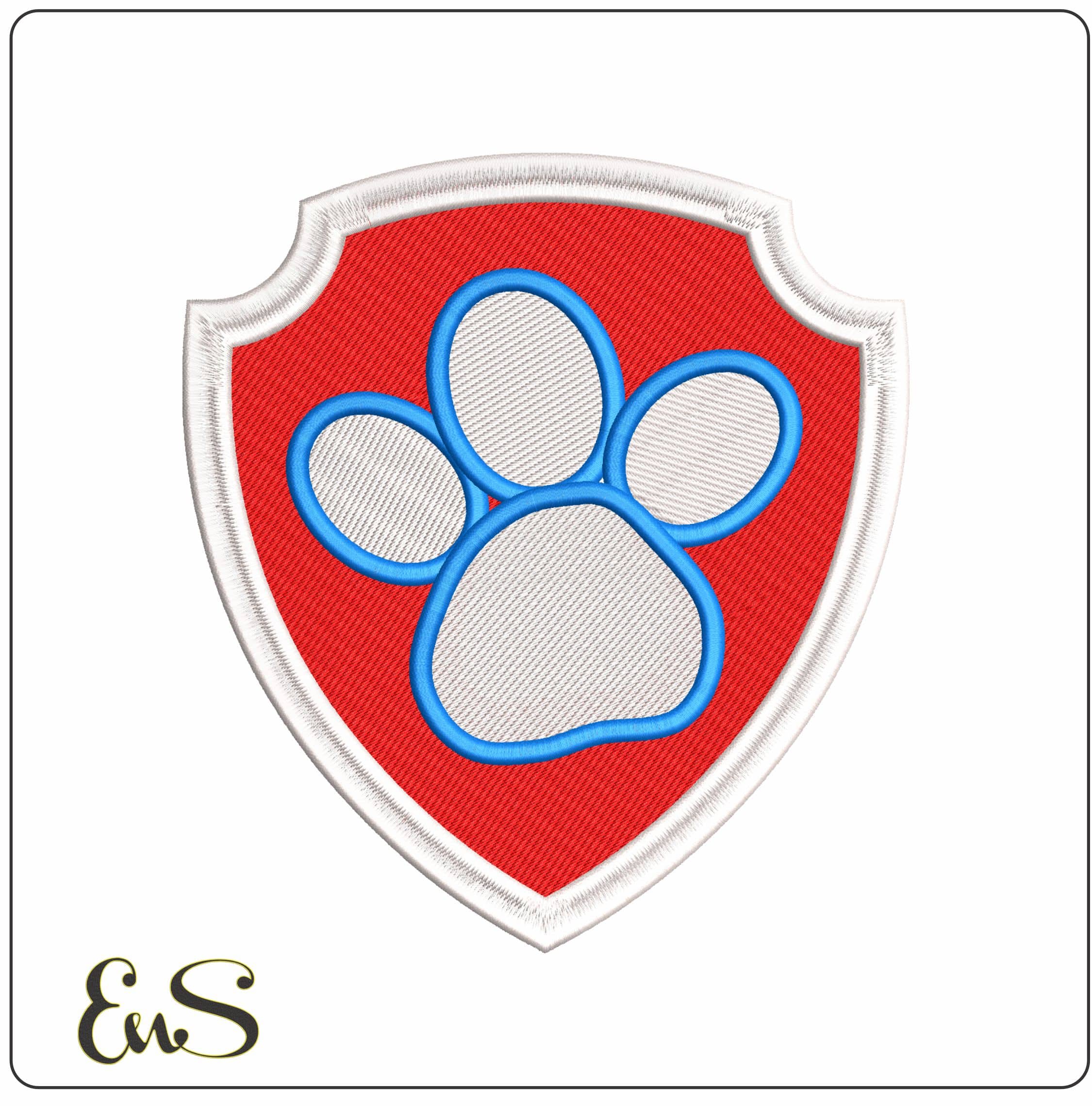 PAW Shield Patch Paw Patrol  - Elegant embroidery design file - instant download