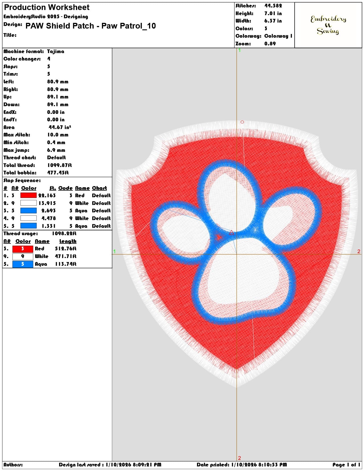 PAW Shield Patch Paw Patrol  - Elegant embroidery design file - instant download — view 3