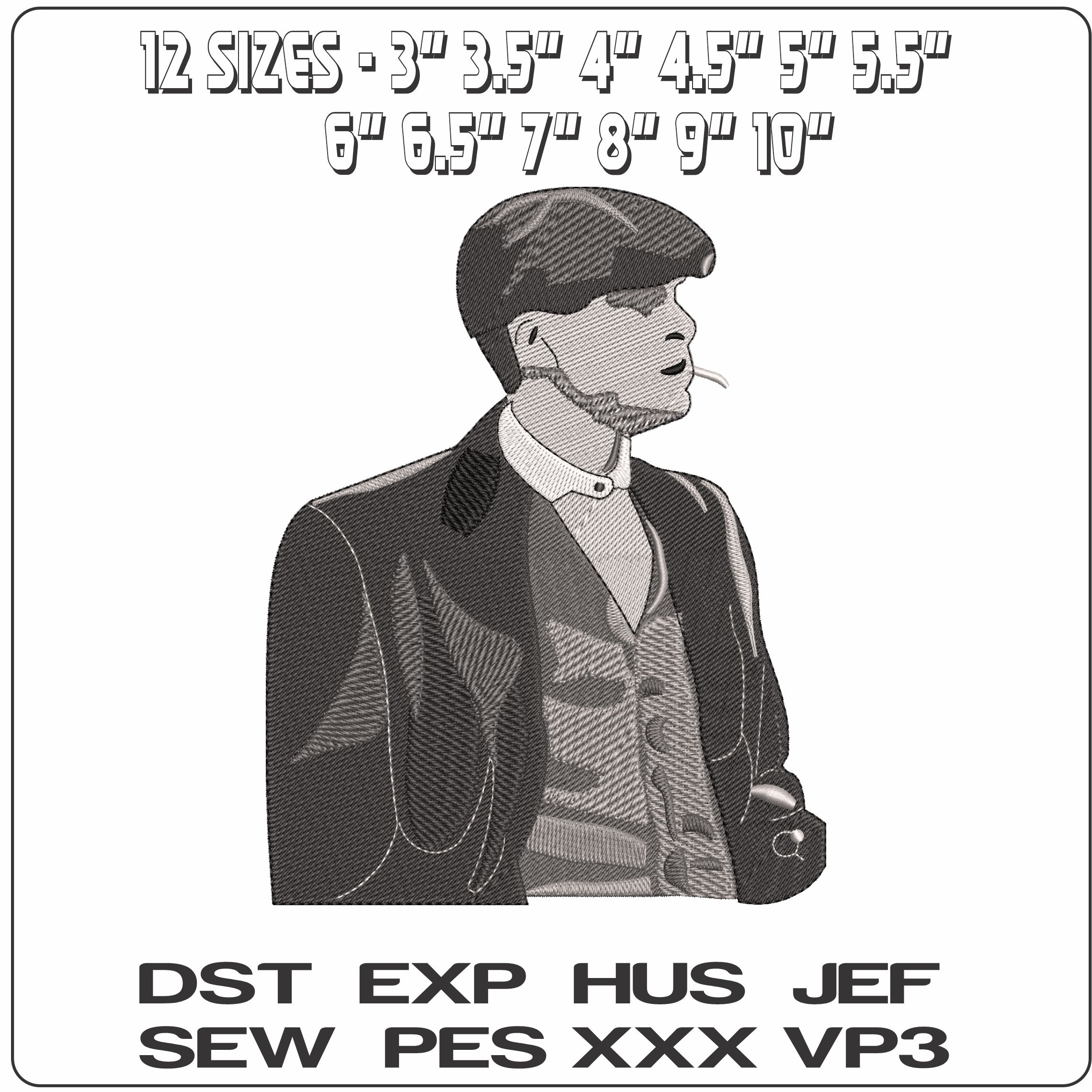 Peaky Blinders Thamas Shelby  - Elegant embroidery design file - instant download — view 2