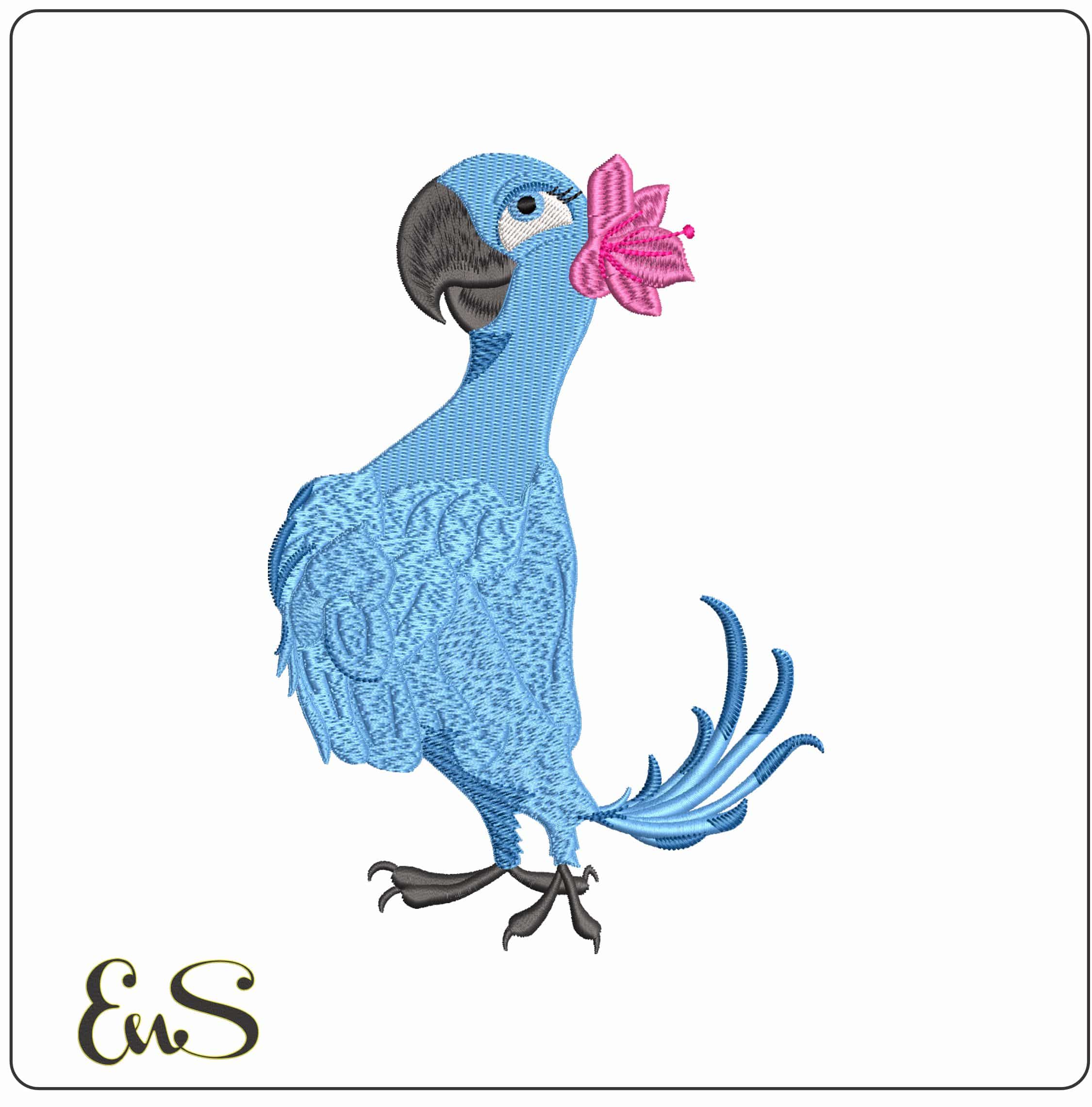 Perla Blu Rio 2 Cartoon  - Elegant embroidery design file - instant download