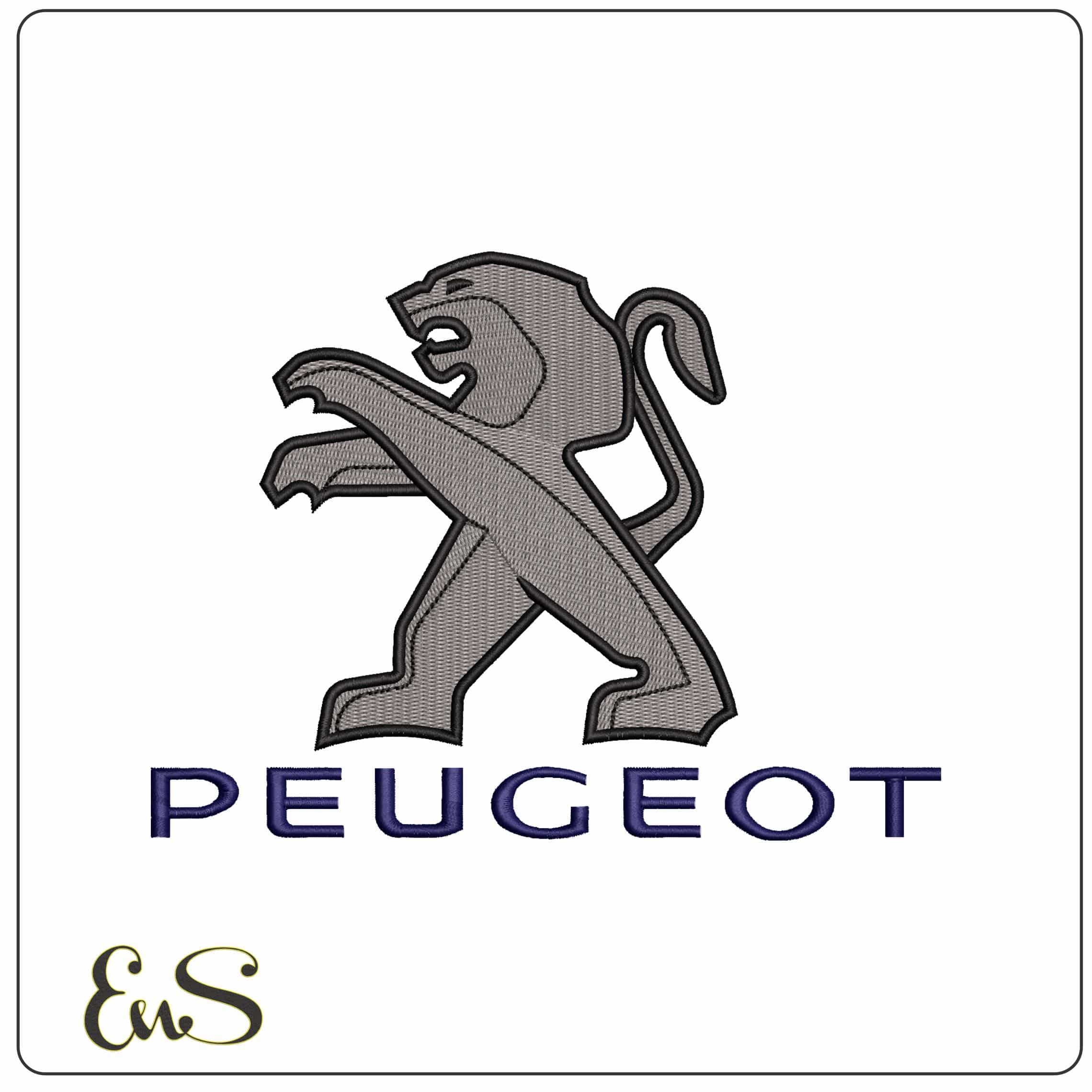 Peugeot Lion  - Elegant embroidery design file - instant download