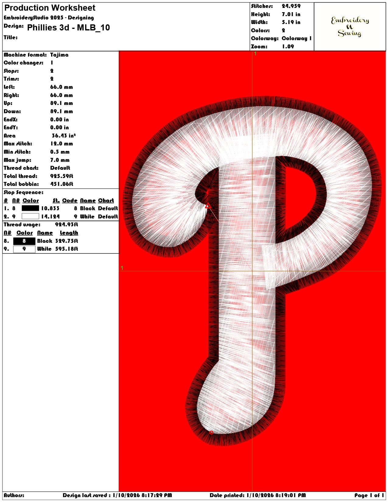 Phillies 3d MLB   - Elegant embroidery design file - instant download — view 3
