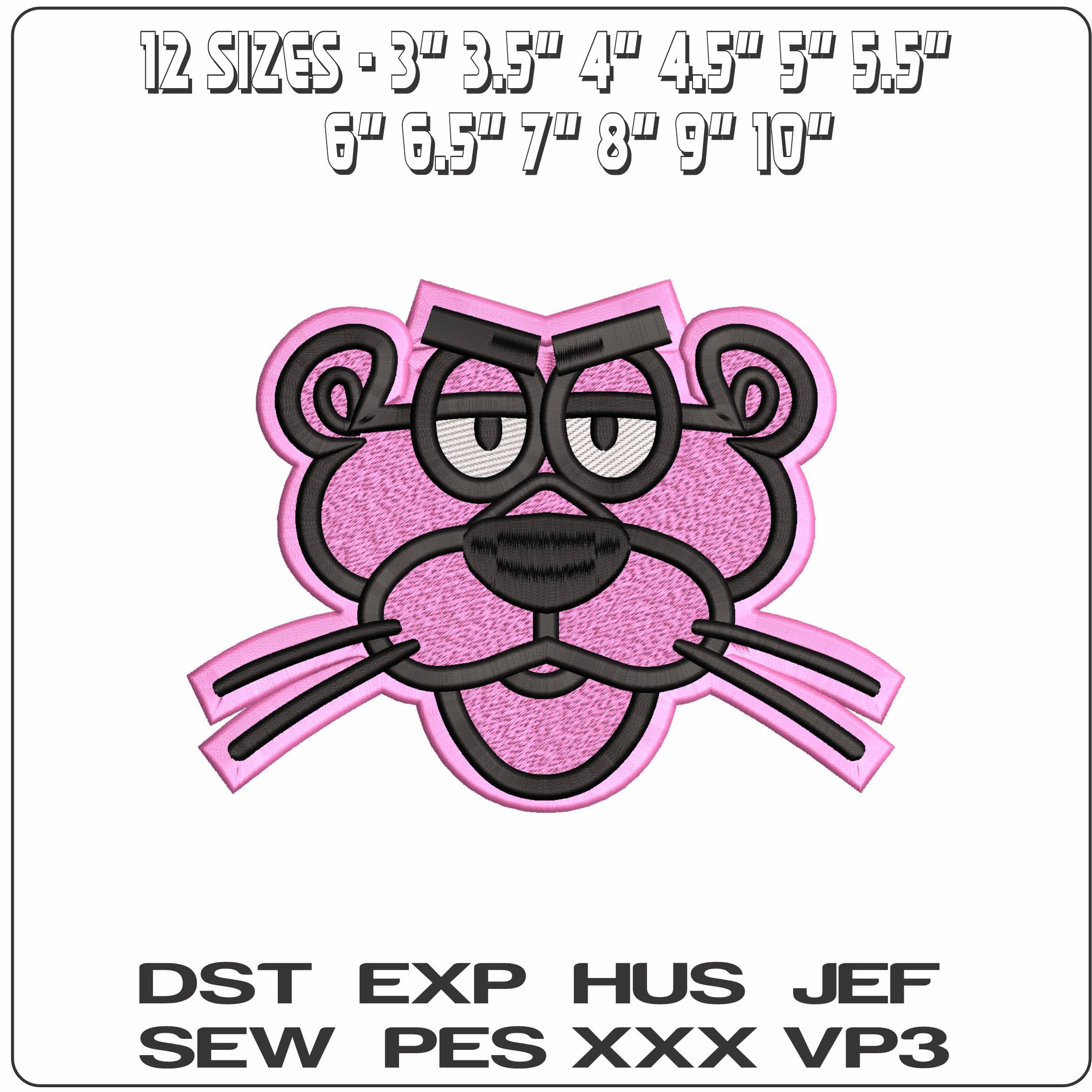 Pink Panther Pink Face  - Elegant embroidery design file - instant download — view 2