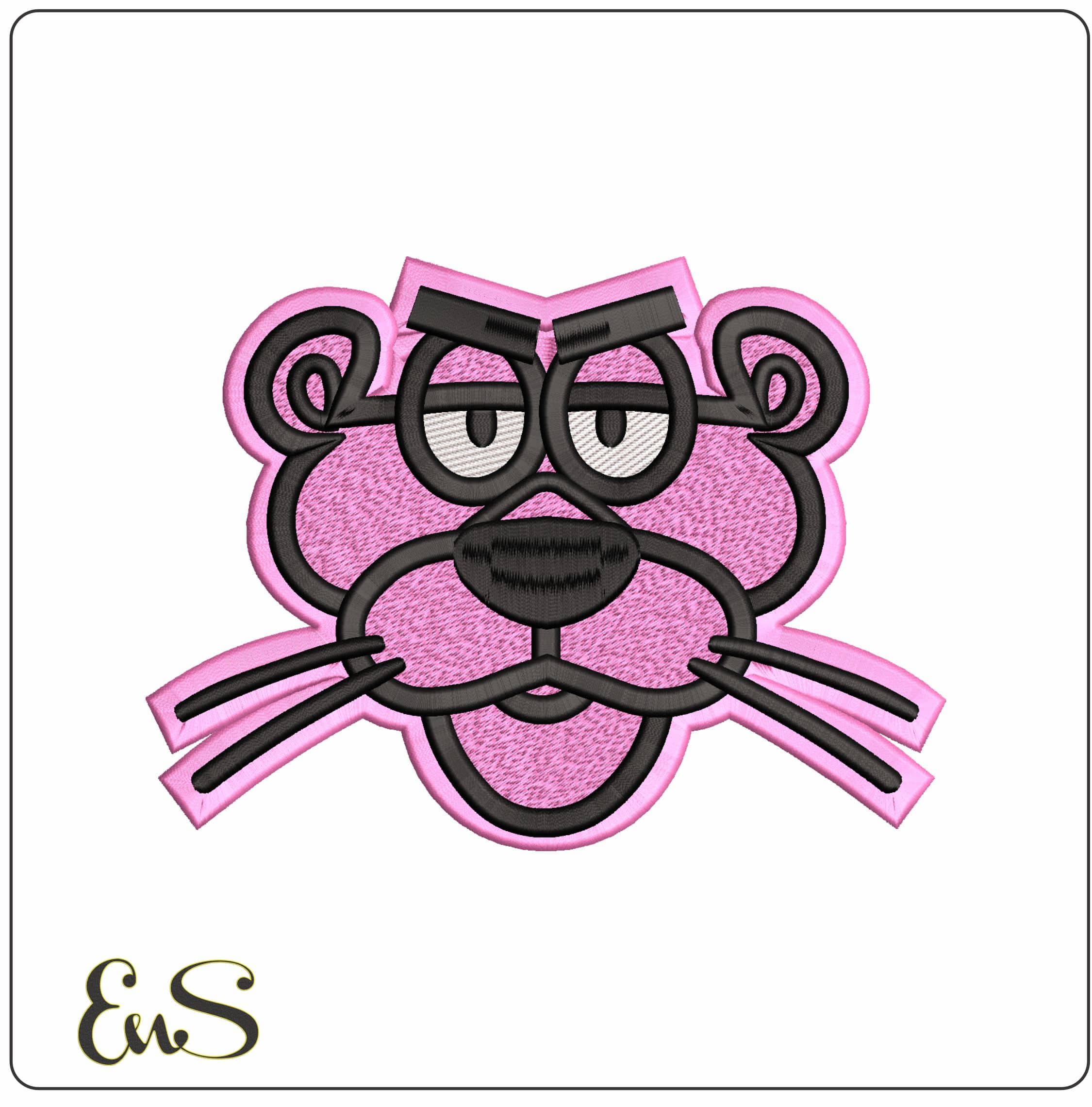 Pink Panther Pink Face  - Elegant embroidery design file - instant download