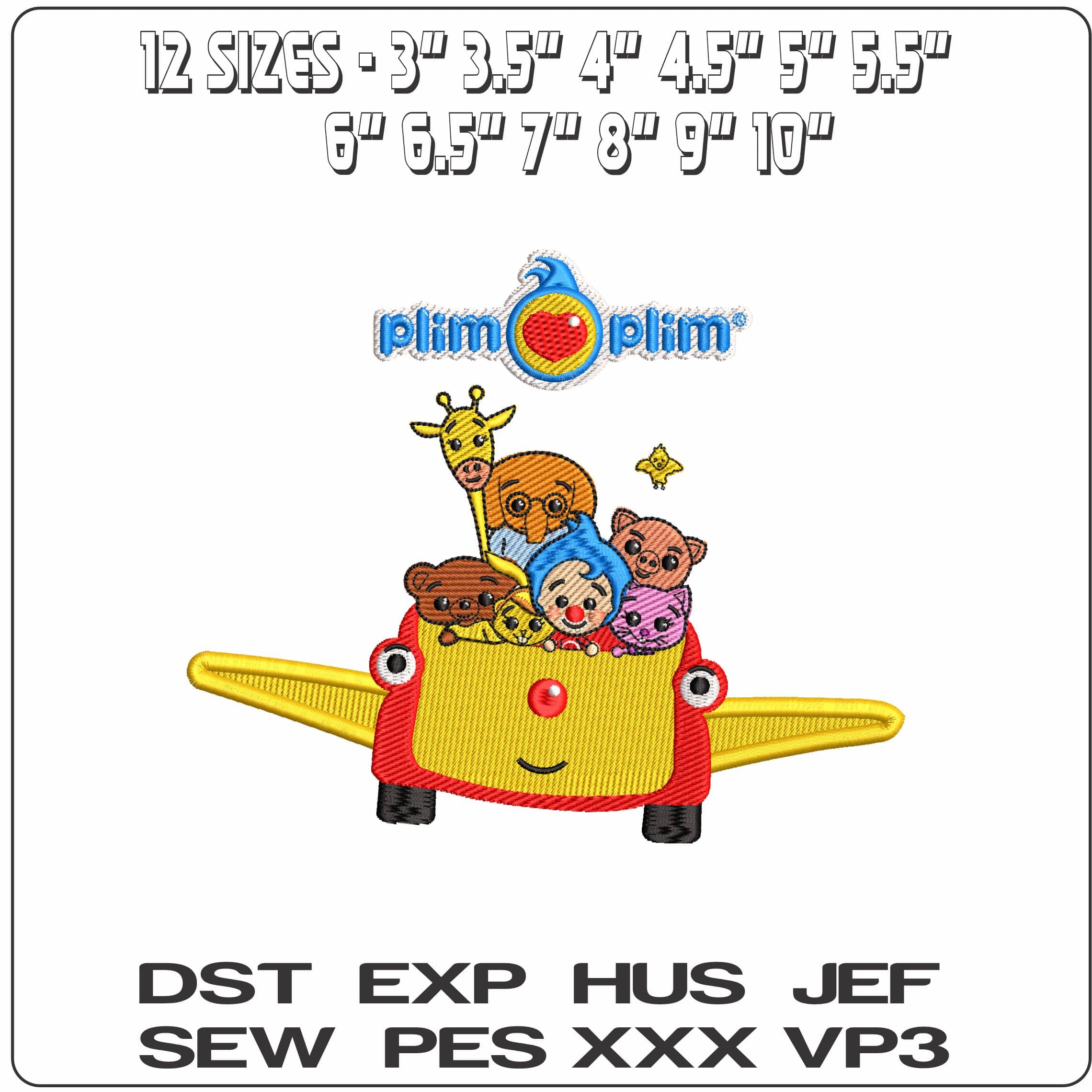 Plim Plim Cartoon  - Elegant embroidery design file - instant download — view 2