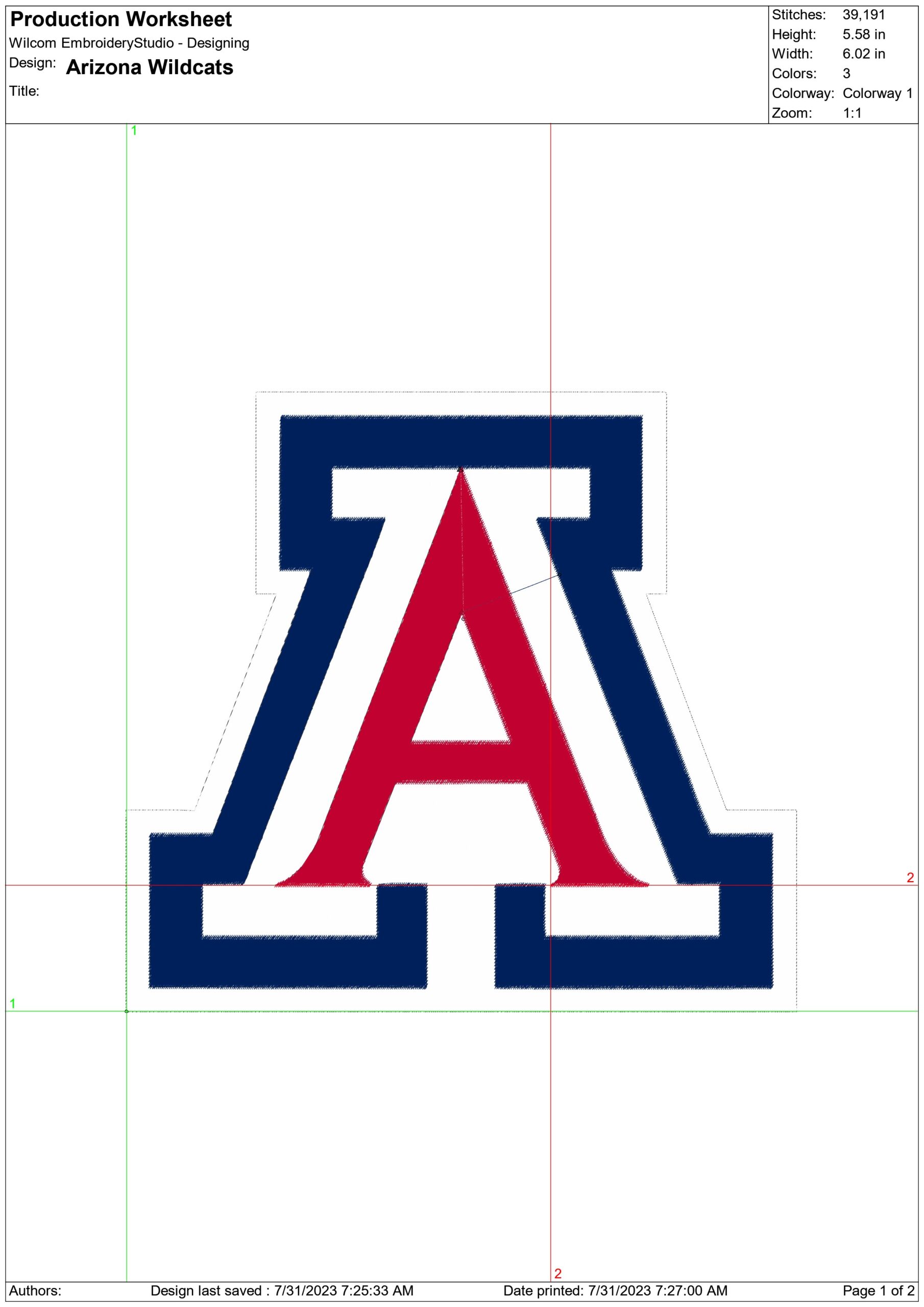 Arizona Wildcats embroidery design - Logo embroidery machine pattern embroidery file - instant download in a frame) — view 2