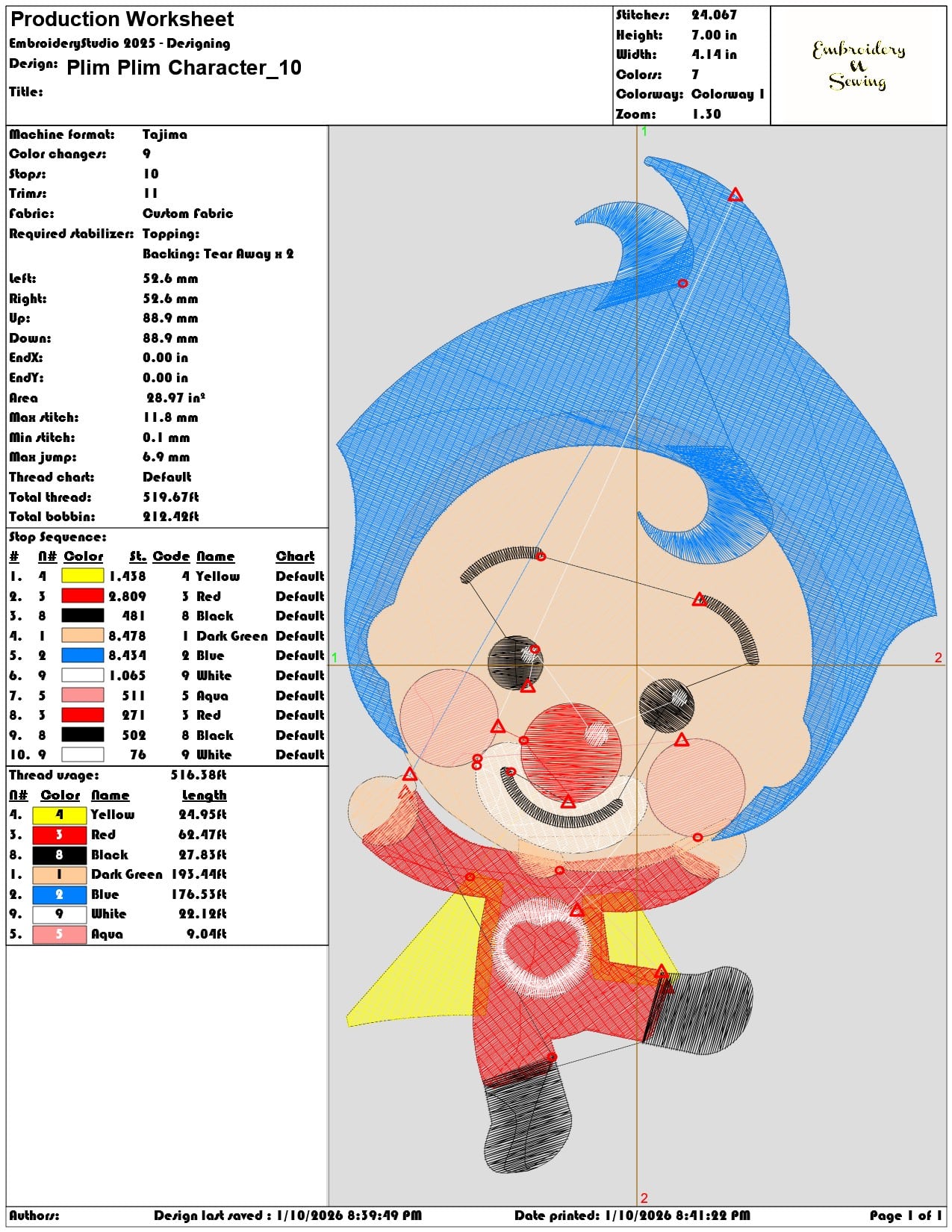 Plim Plim Character  - Elegant embroidery design file - instant download — view 3