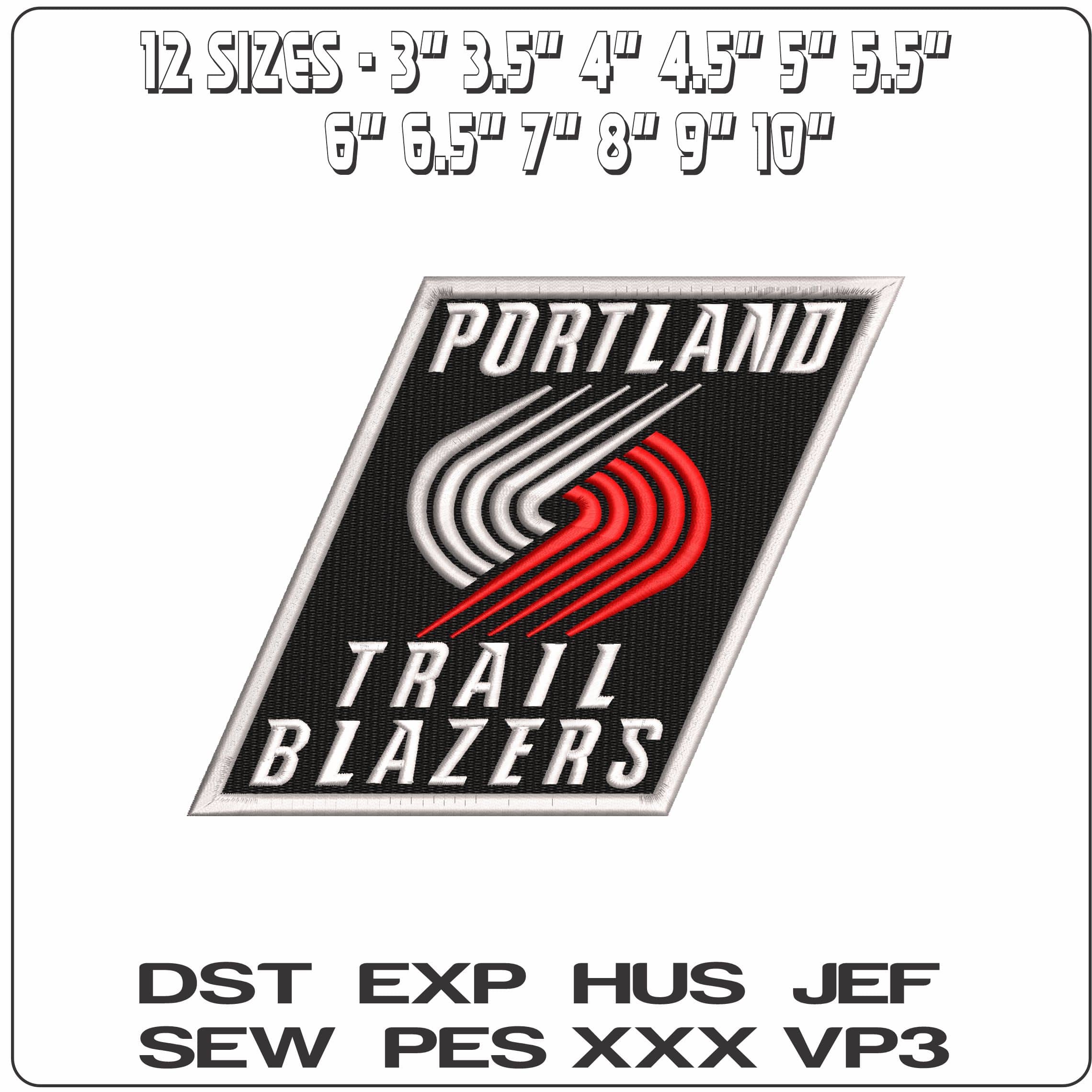 Portland Trail Blazers  - Elegant embroidery design file - instant download — view 2