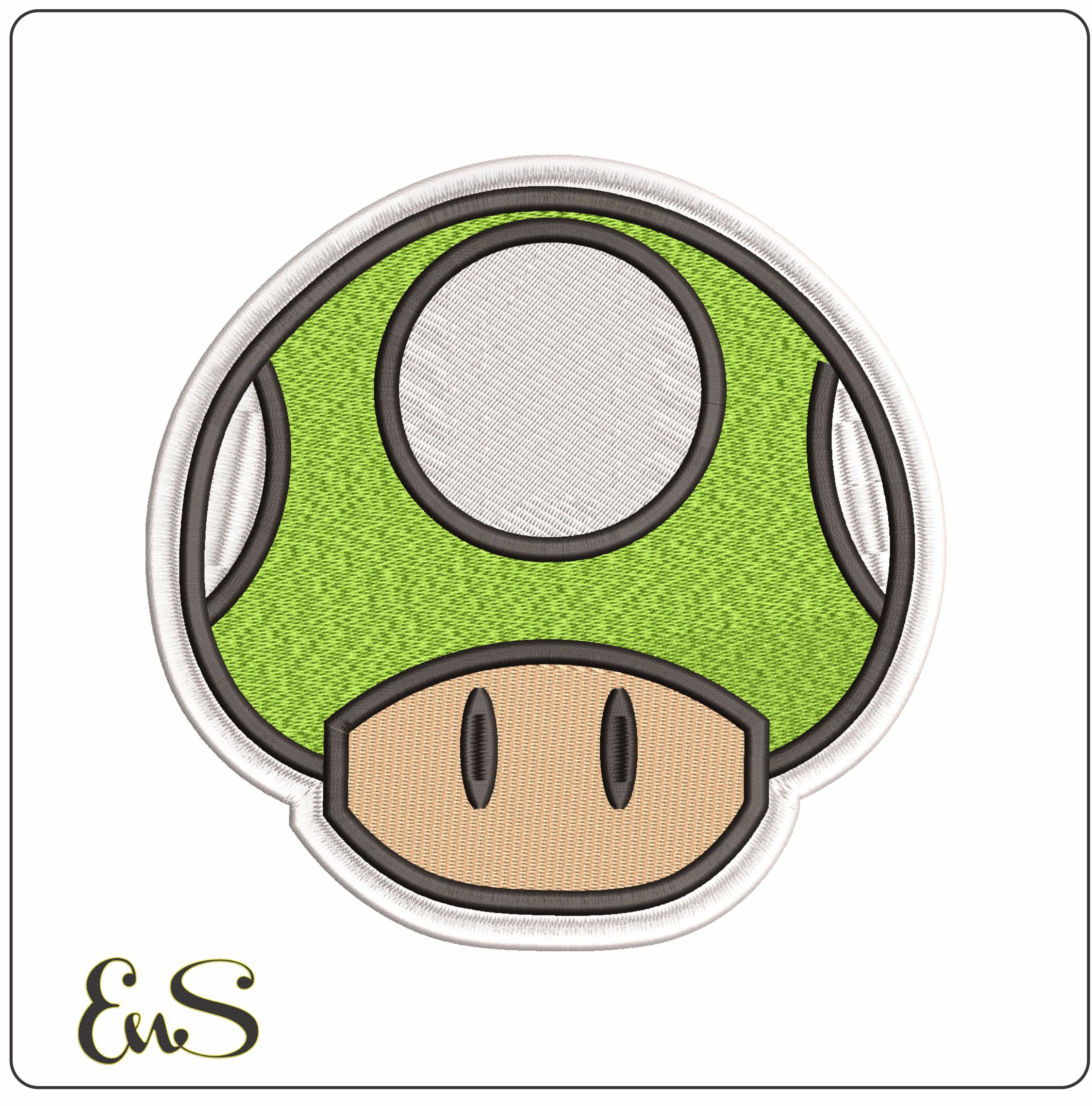 Power Up Mushroom Mario Bros  - Elegant embroidery design file - instant download