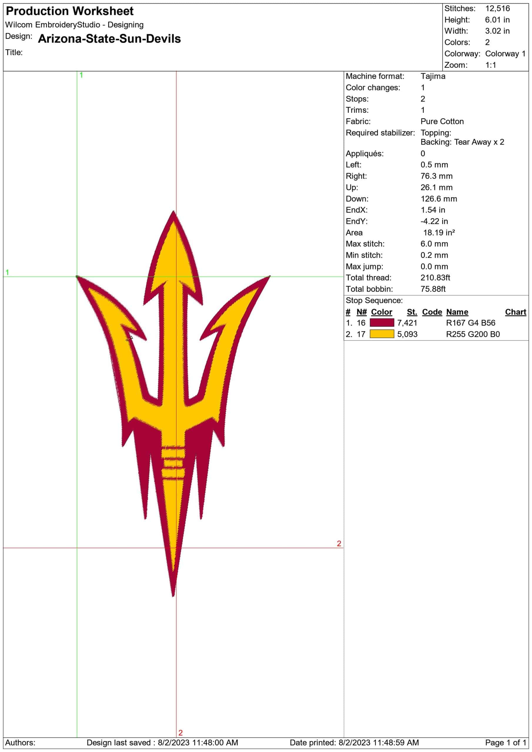 Arizona State Sun Devils embroidery design - Arizona State University embroidery machine pattern embroidery file instant download in frame — view 2