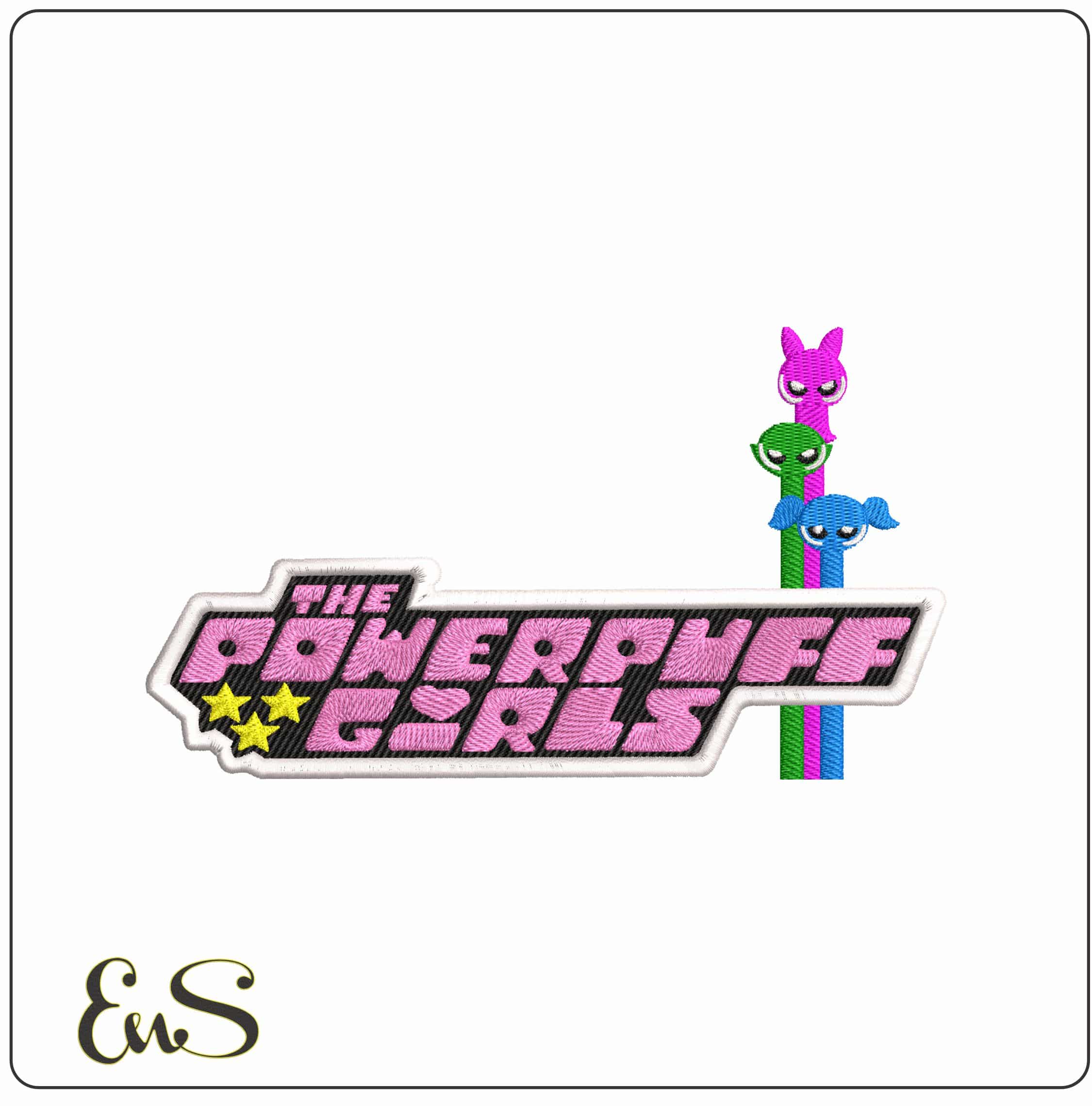 PowerPuff Girl Logo  - Elegant embroidery design file - instant download