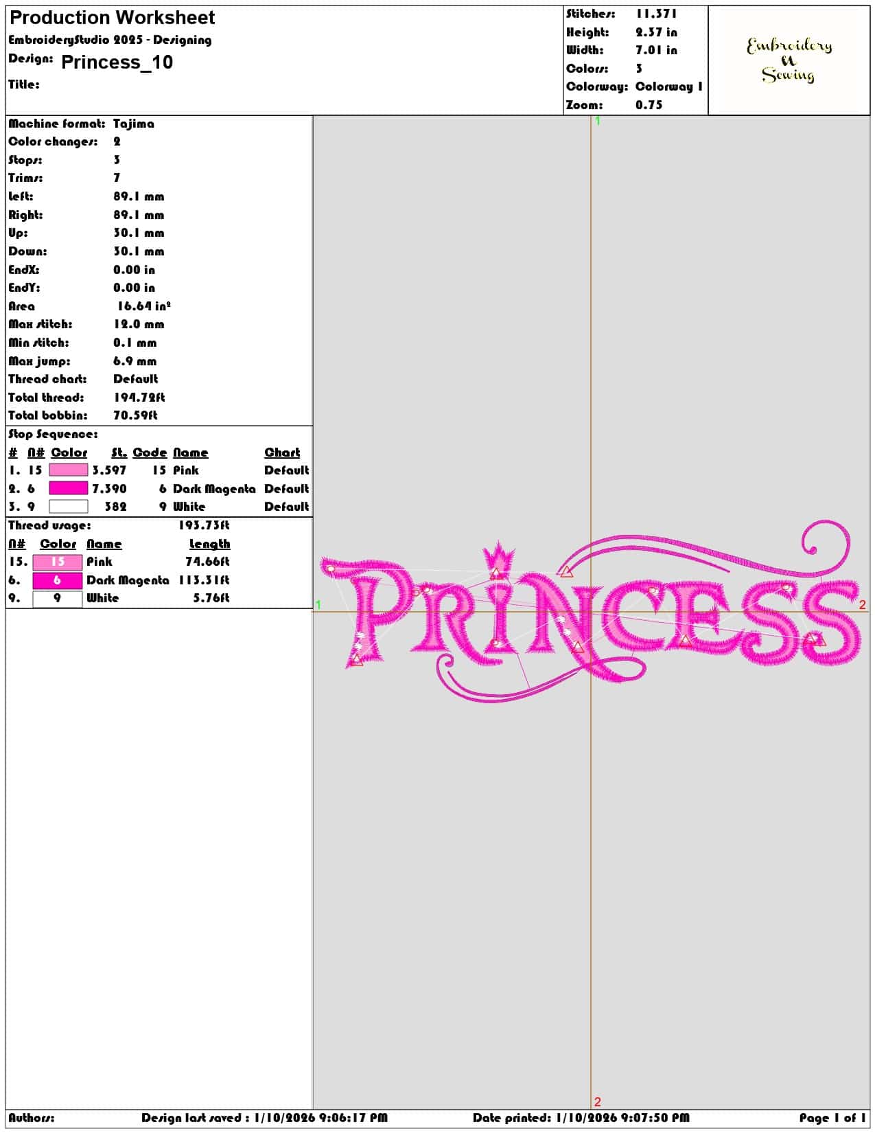 Princess  - Elegant embroidery design file - instant download — view 3