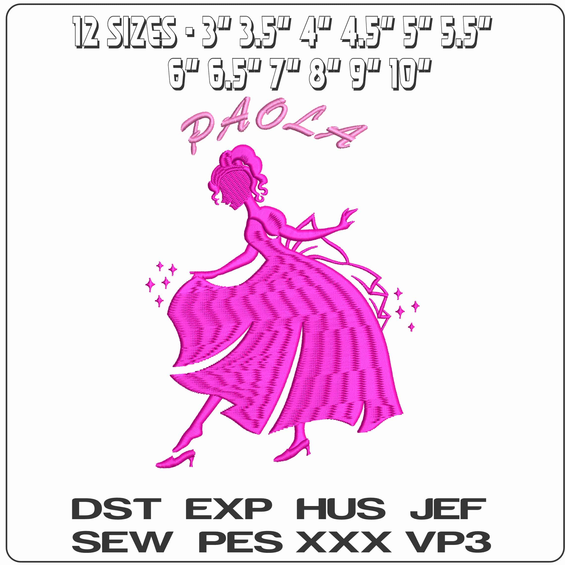 Princess Paola  - Elegant embroidery design file - instant download — view 2