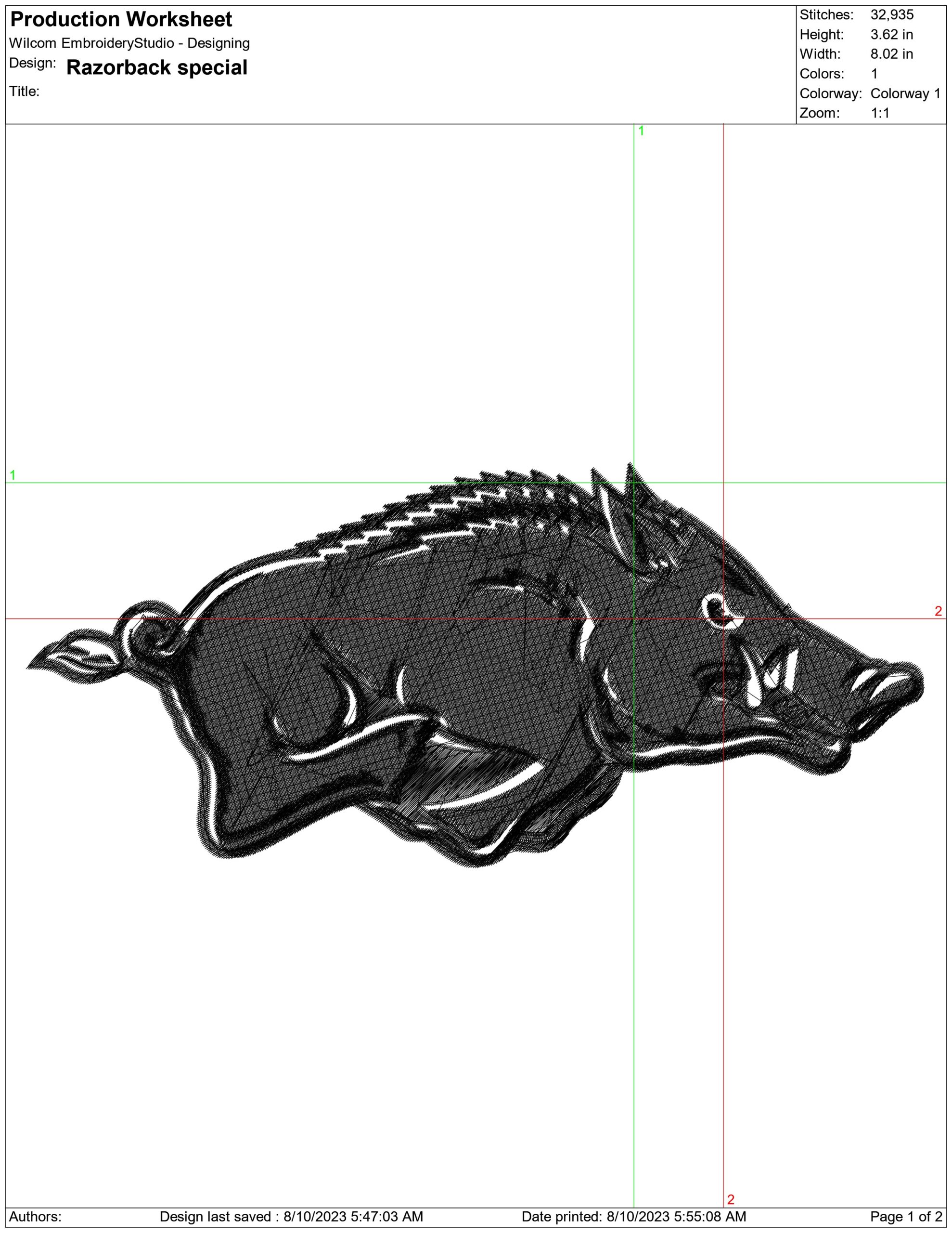 Arkansas Razorbacks Single color embroidery design - University of Arkansas embroidery machine pattern embroidery file - instant download In — view 2