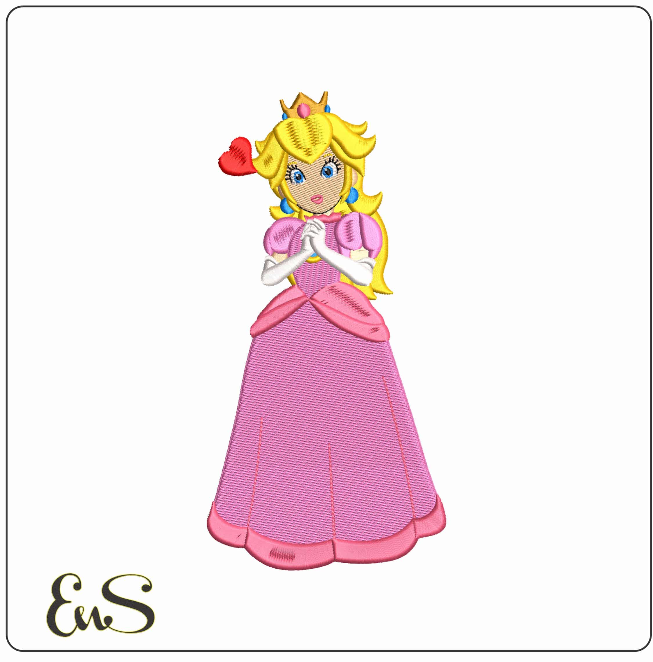 Princess Peach Super Mario Bros  - Elegant embroidery design file - instant download