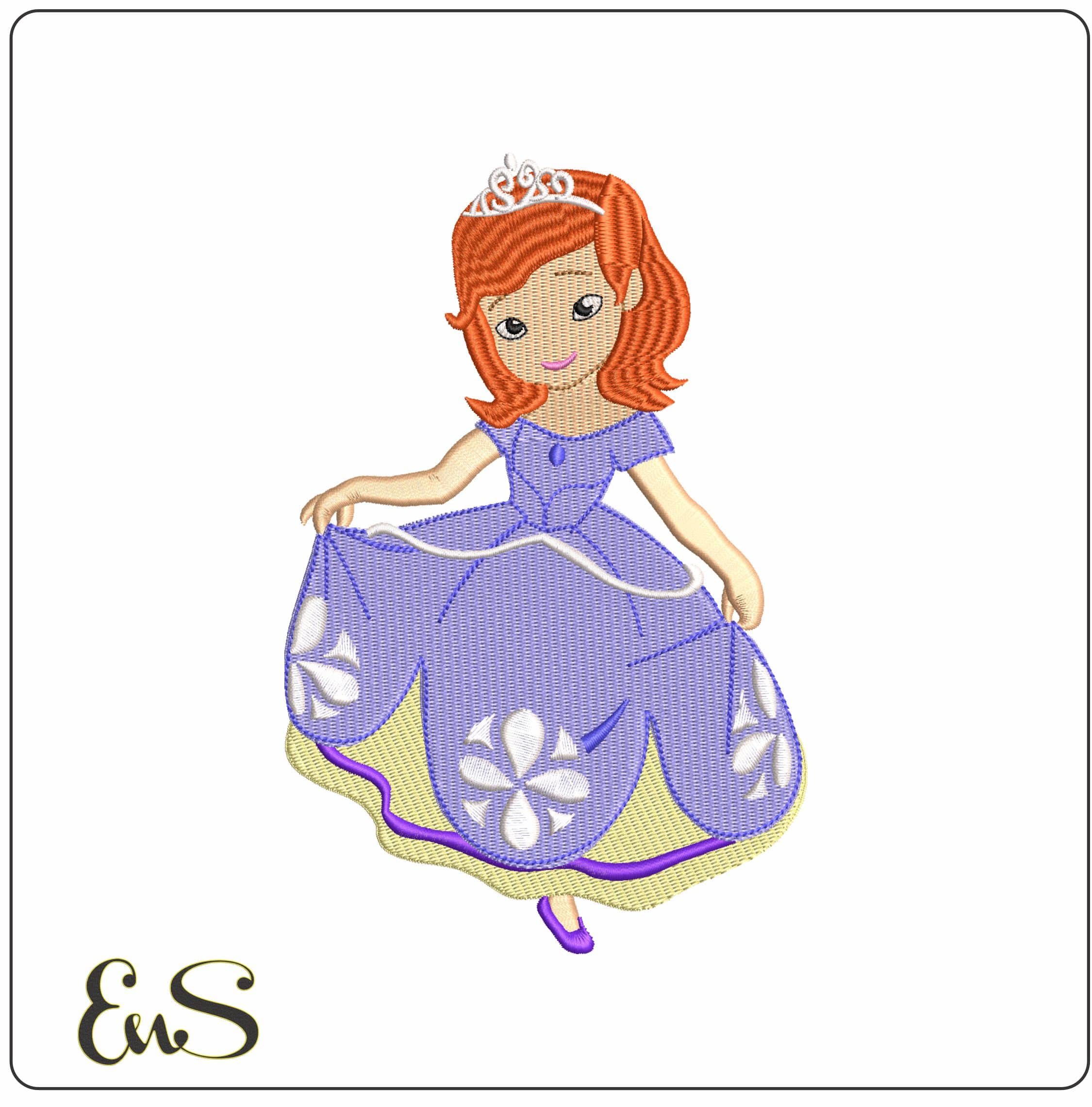 Princess Sofia  - Elegant embroidery design file - instant download