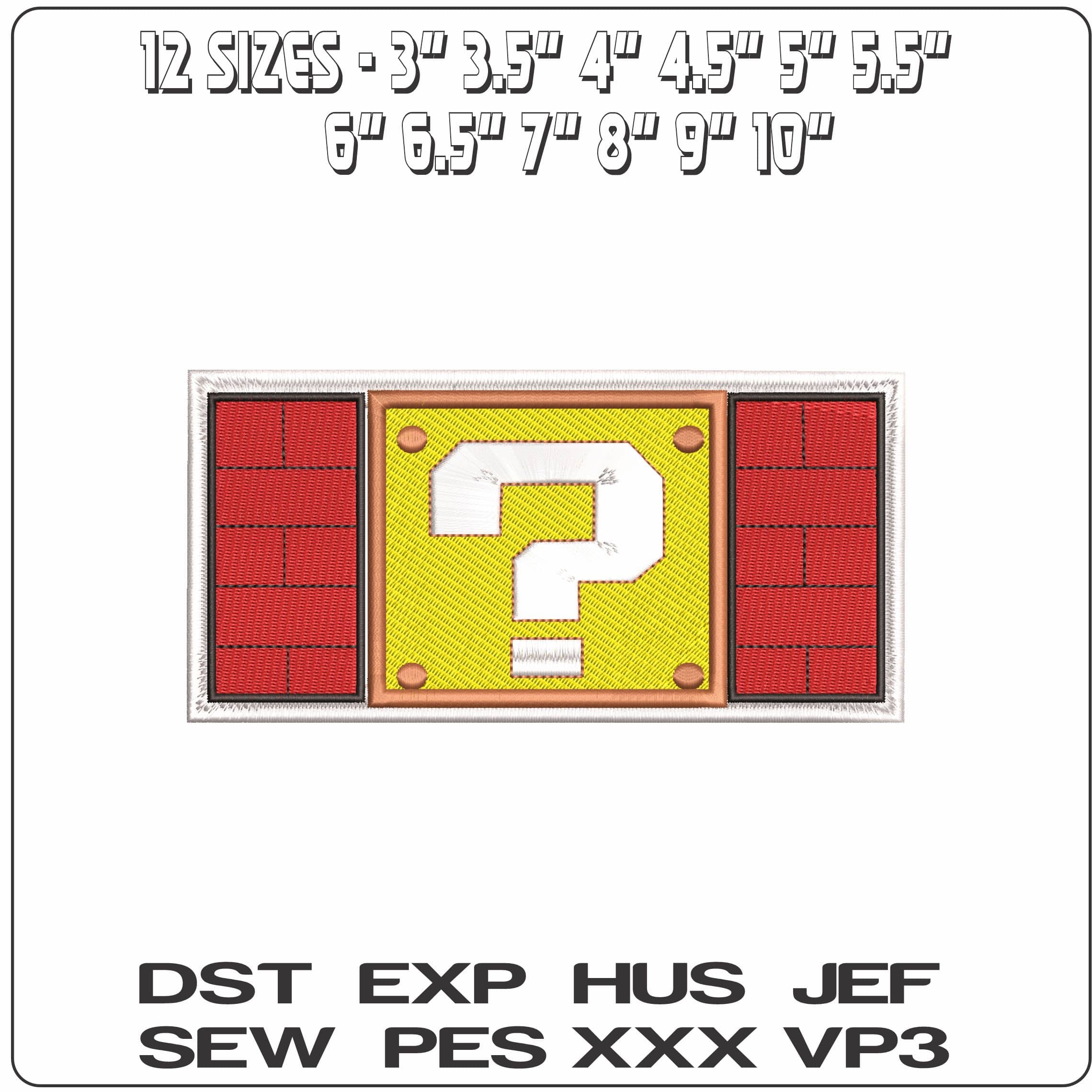 Question Block Super Mario Bros  - Elegant embroidery design file - instant download — view 2