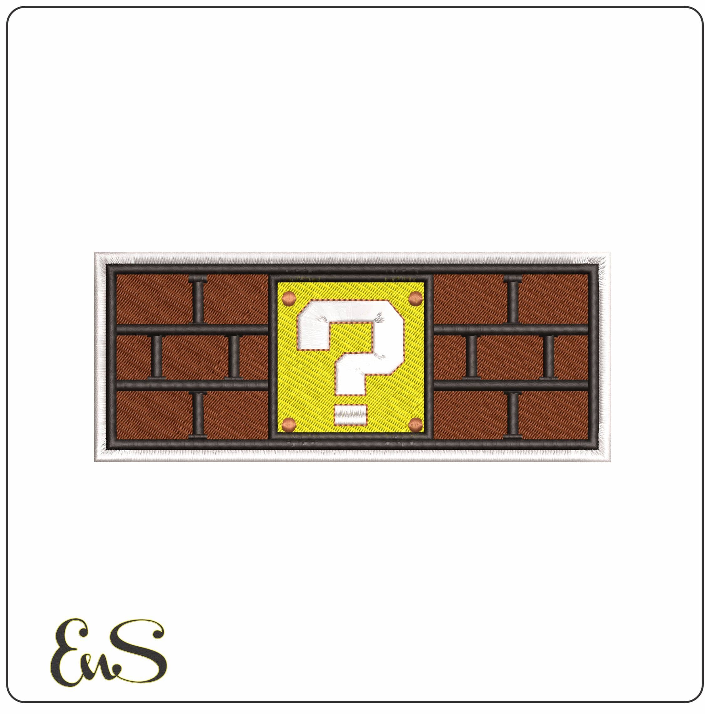 Question Block refined Super Mario Bros   - Elegant embroidery design file - instant download