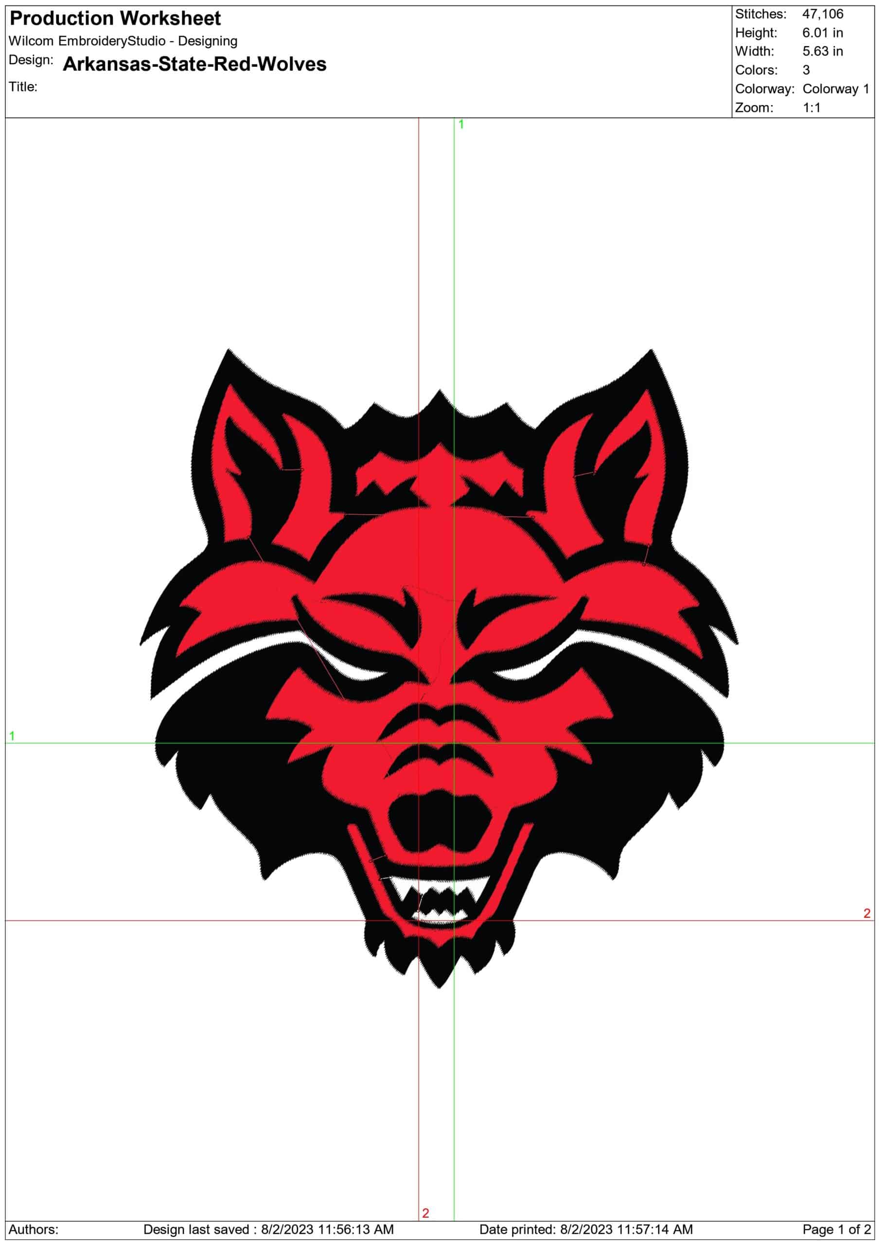 Arkansas State Red Wolves embroidery design - Arkansas State University embroidery machine pattern embroidery file - instant download — view 2