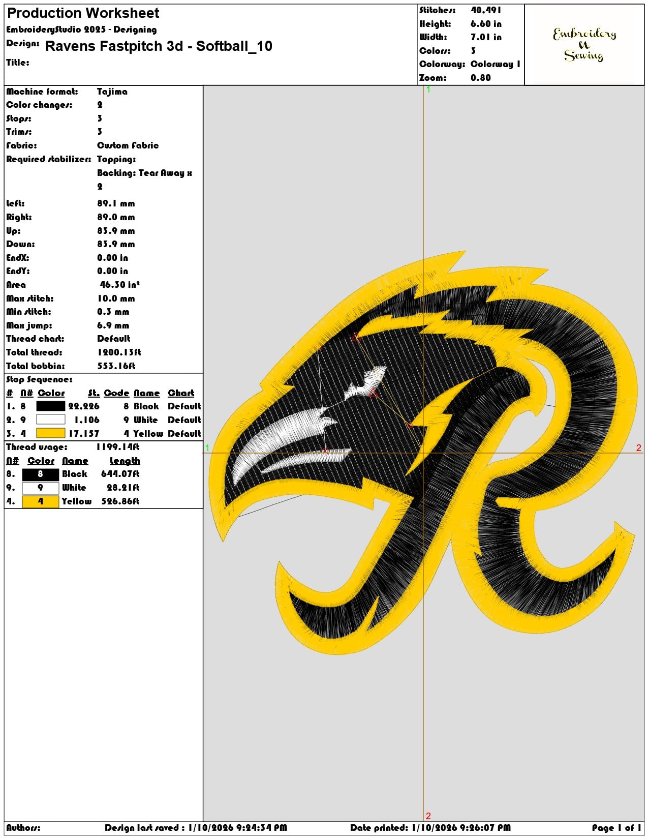 Ravens Fastpitch 3d Softball  - Elegant embroidery design file - instant download — view 3