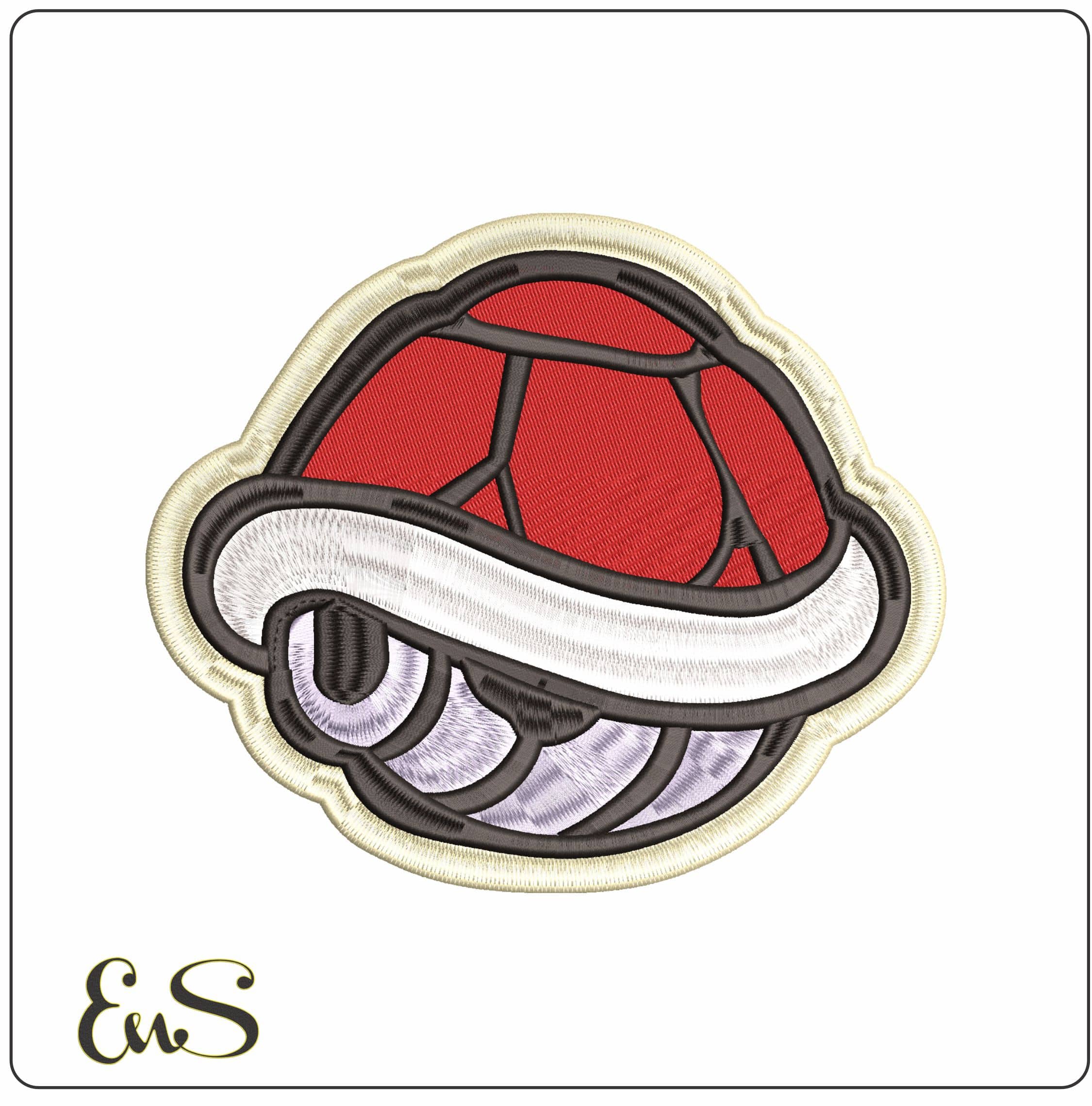 Red Turtle Shell Super Mario Bros  - Elegant embroidery design file - instant download