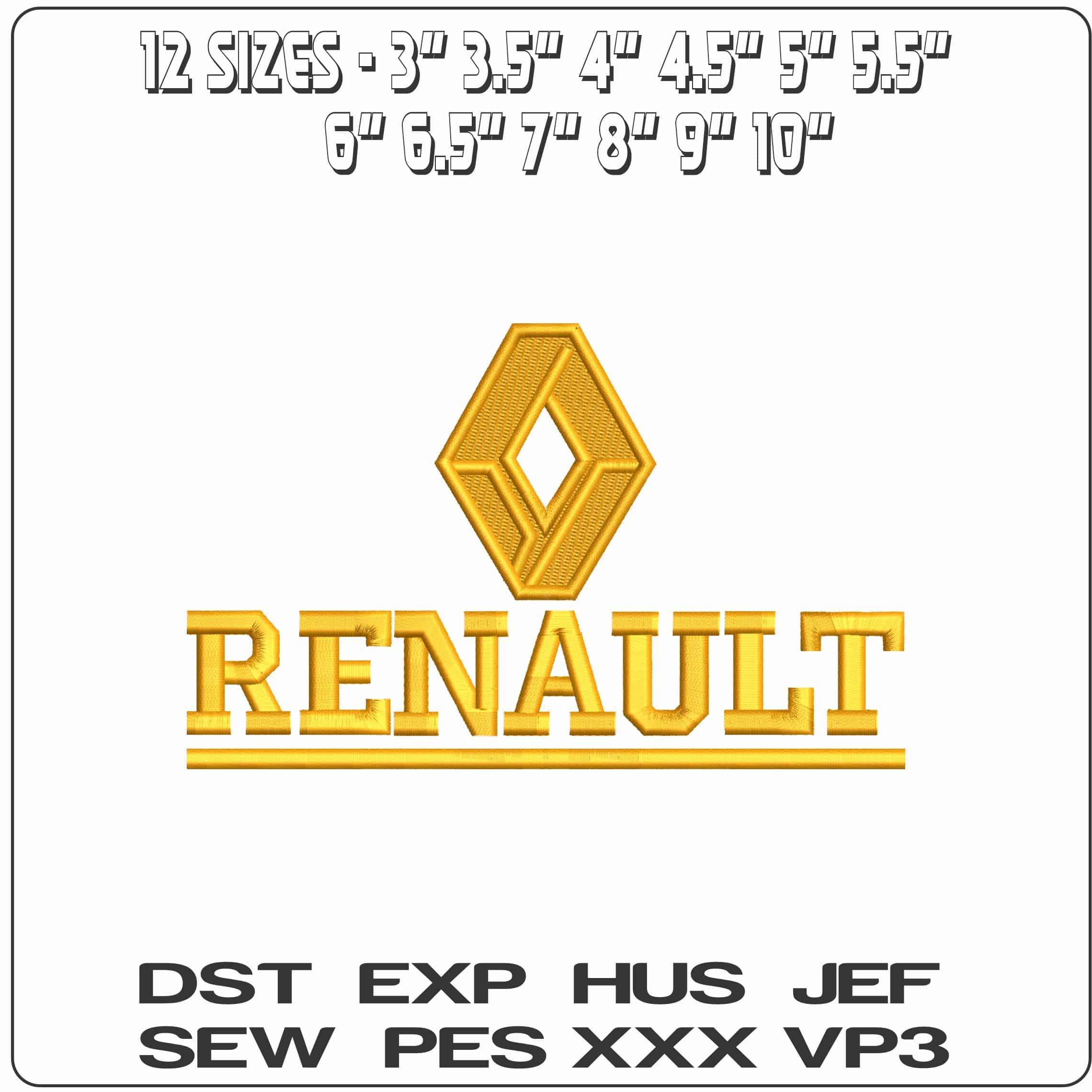Renault Car Logo  - Elegant embroidery design file - instant download — view 2