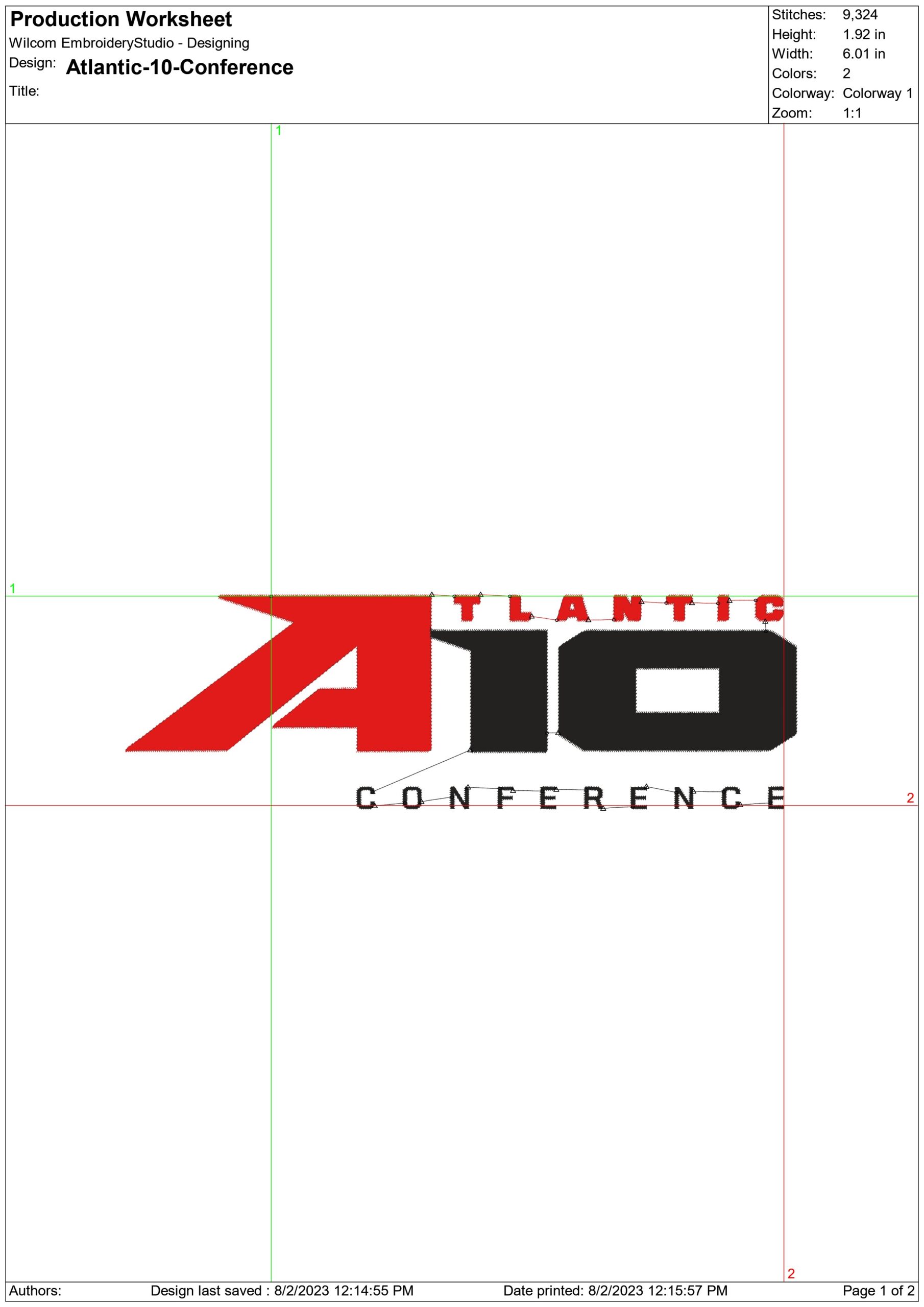 Atlantic 10 Conf embroidery design - A 10 C Logo embroidery machine pattern embroidery file - instant download) — view 2