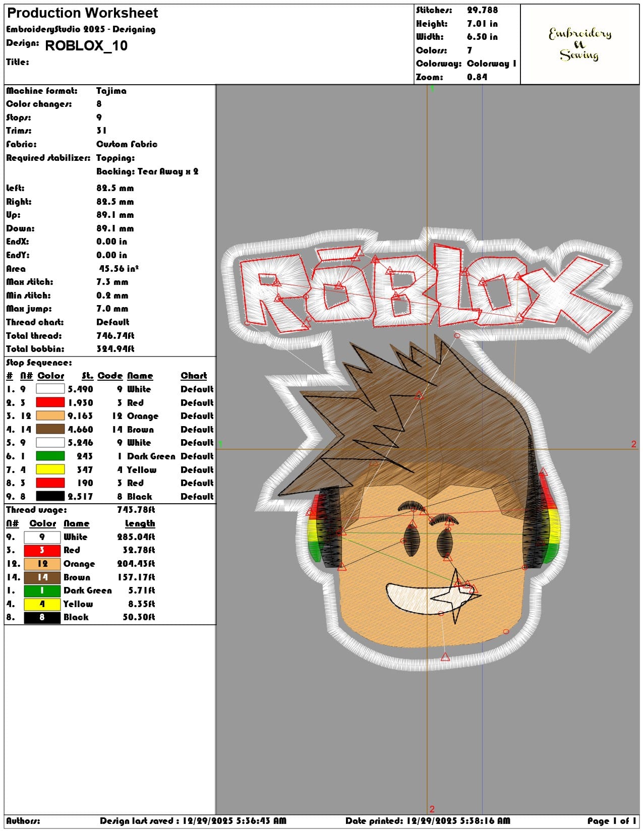 ROBLOX   - Elegant embroidery design file - instant download — view 3