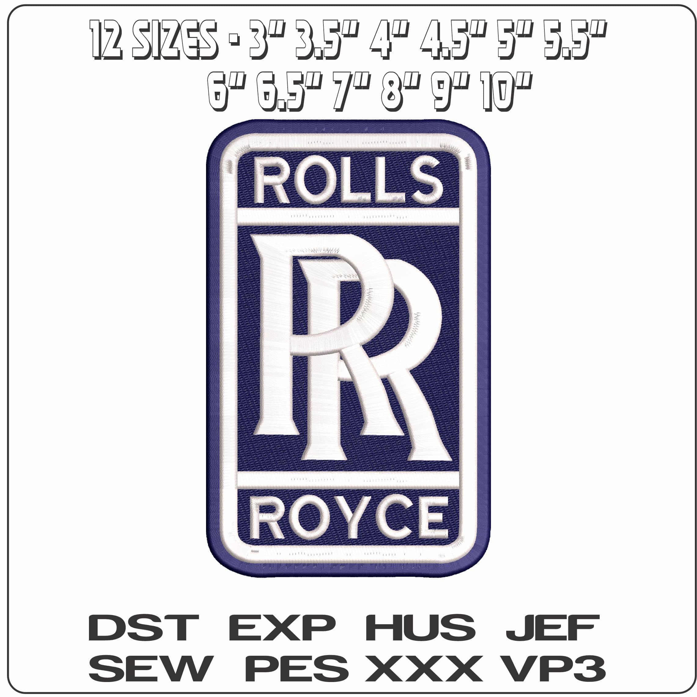Rolls Royce   - Elegant embroidery design file - instant download — view 2
