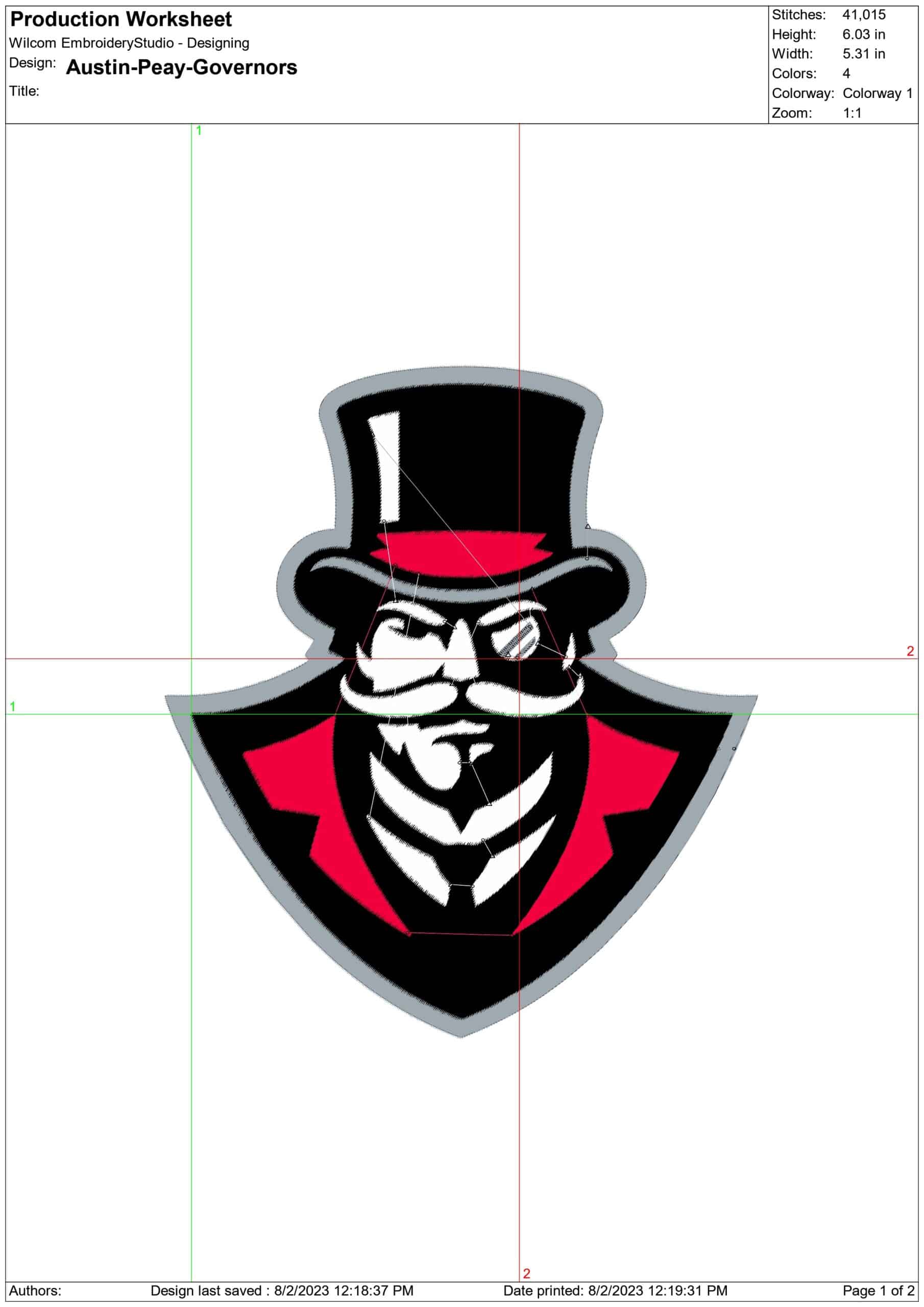 Austin Peay Governors embroidery design - Austin Peay State University embroidery machine pattern embroidery file - instant download — view 2