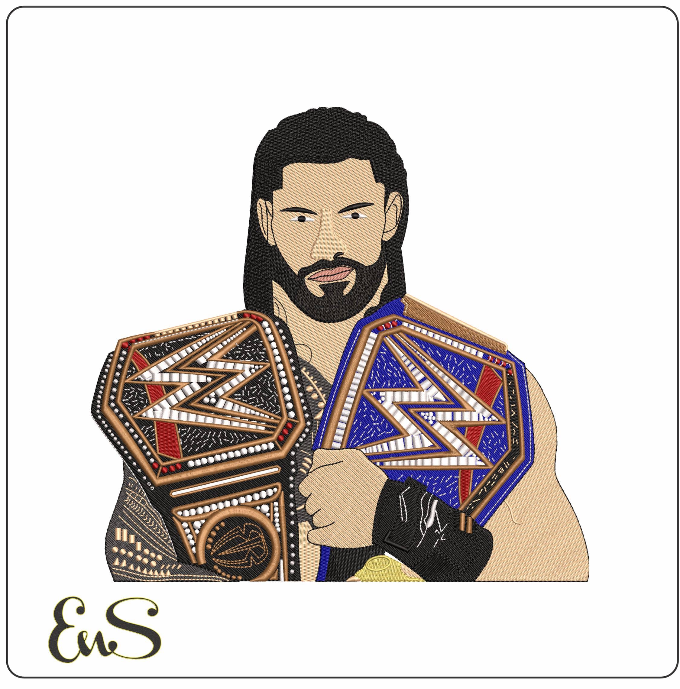 Roman Reigns Tribal Chief WWE Wrestling   - Elegant embroidery design file - instant download