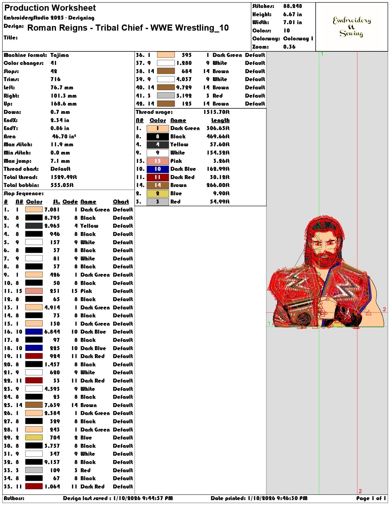 Roman Reigns Tribal Chief WWE Wrestling   - Elegant embroidery design file - instant download — view 3