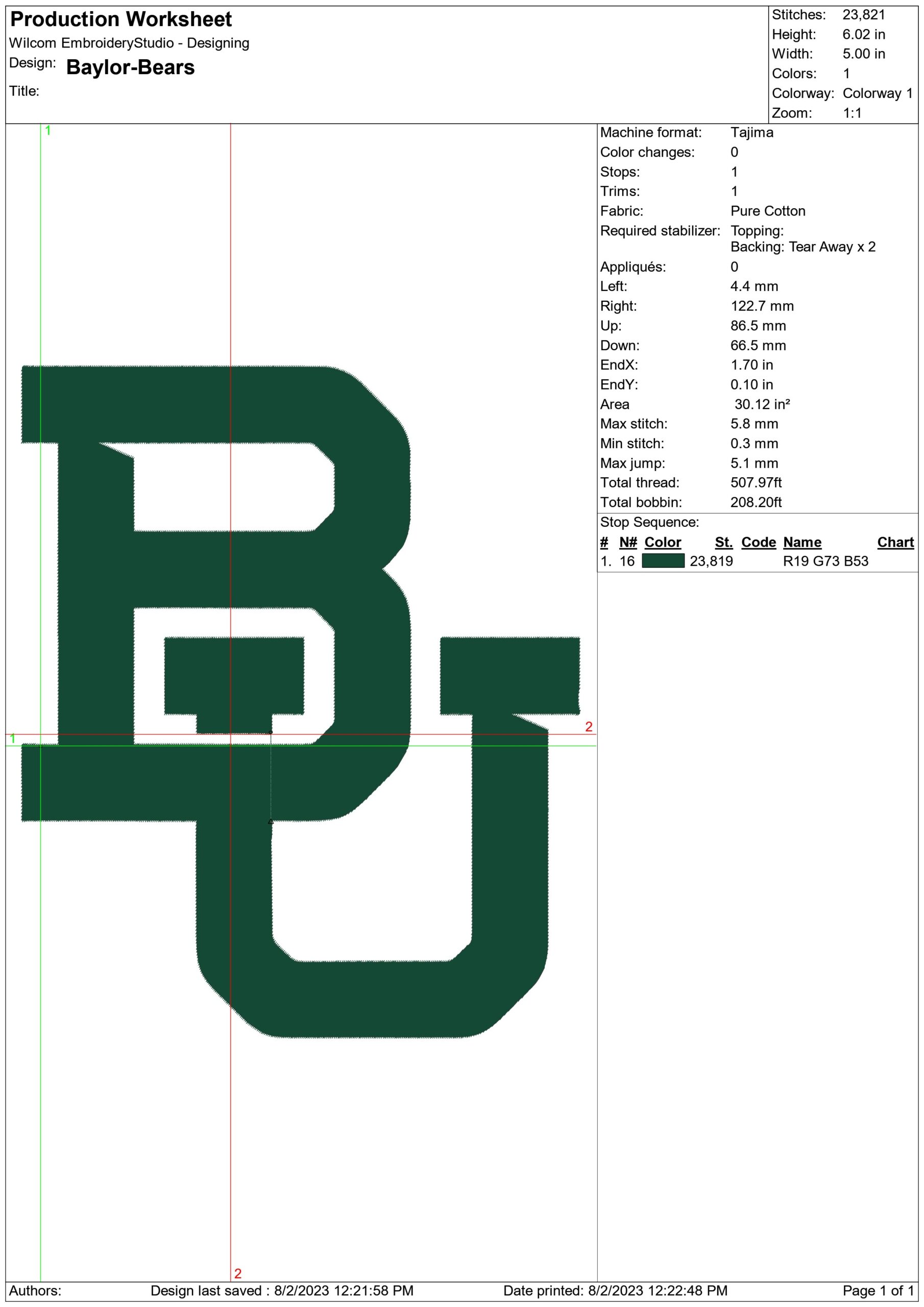 Baylor Bears embroidery design - Baylor University embroidery machine pattern embroidery file - instant download — view 2