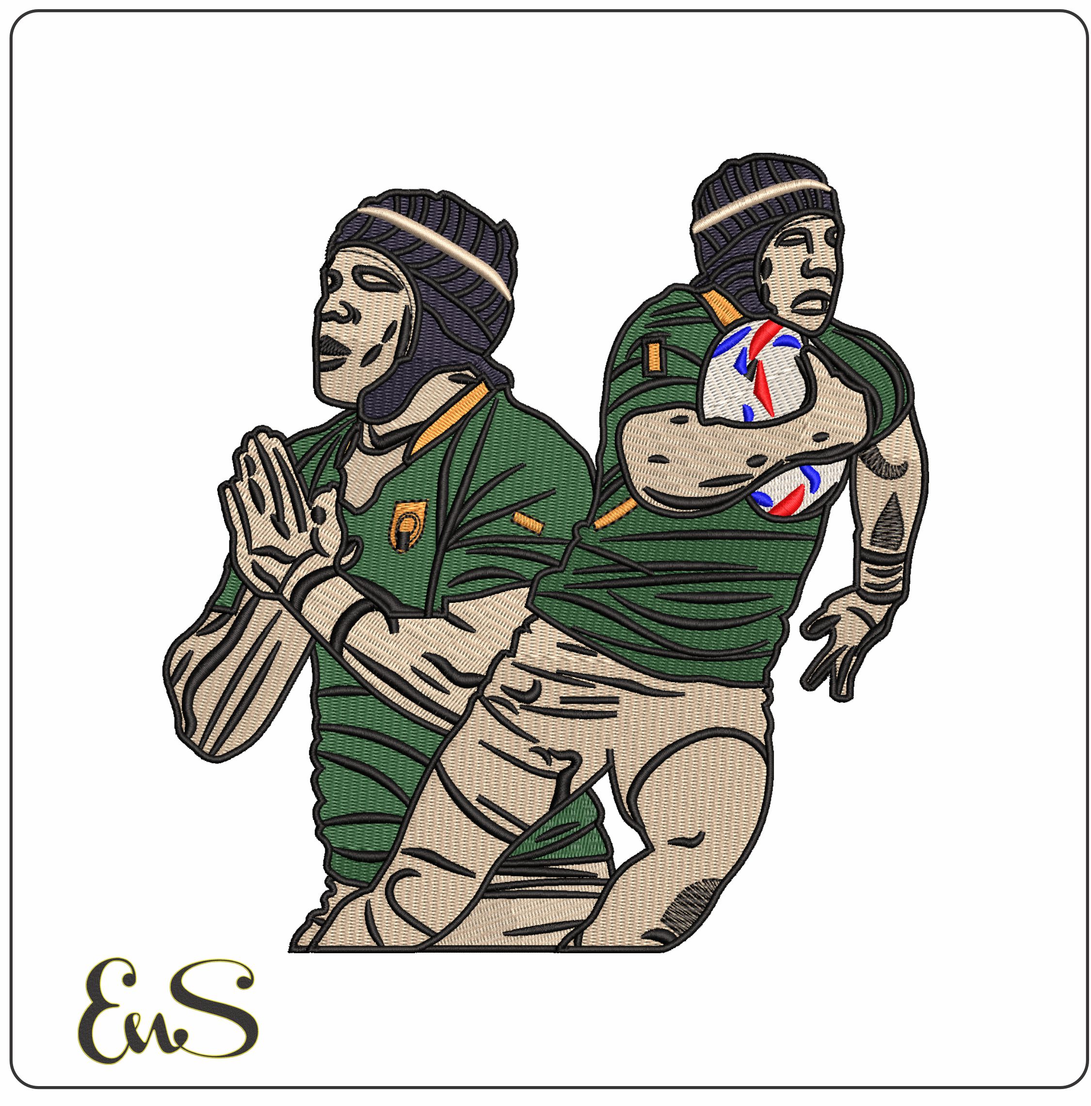 Rugby World Cup Players    - Elegant embroidery design file - instant download