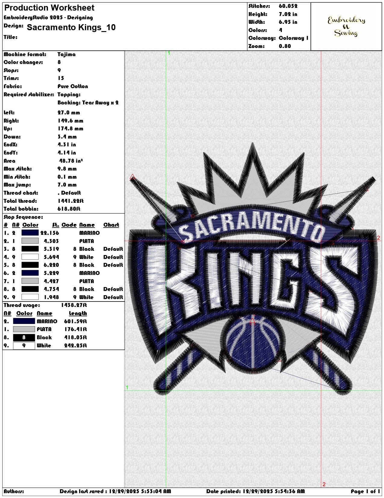 Sacramento Kings    - Elegant embroidery design file - instant download — view 3