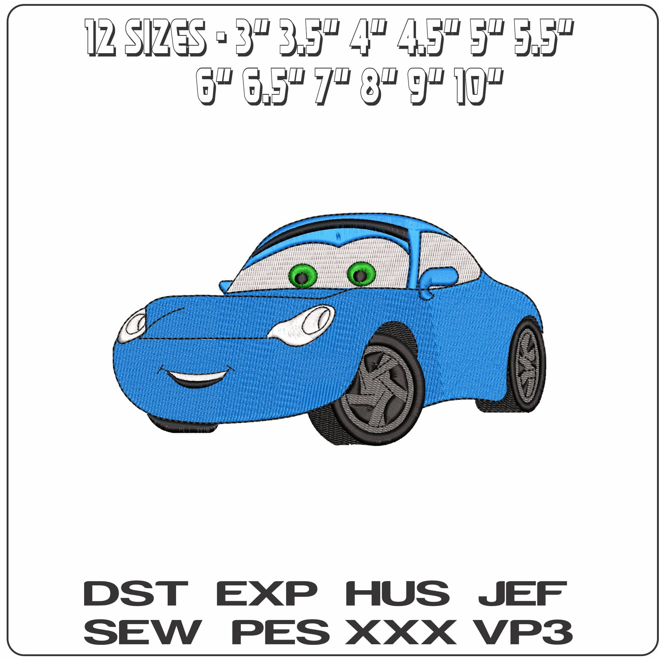 Sally Carrera Cars    - Elegant embroidery design file - instant download — view 2