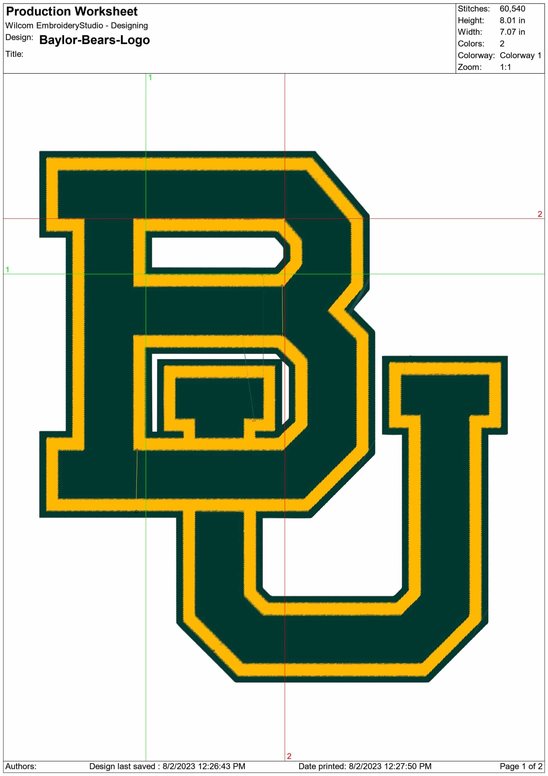 Baylor Bears embroidery design - Baylor University embroidery machine pattern embroidery file - instant download — view 2