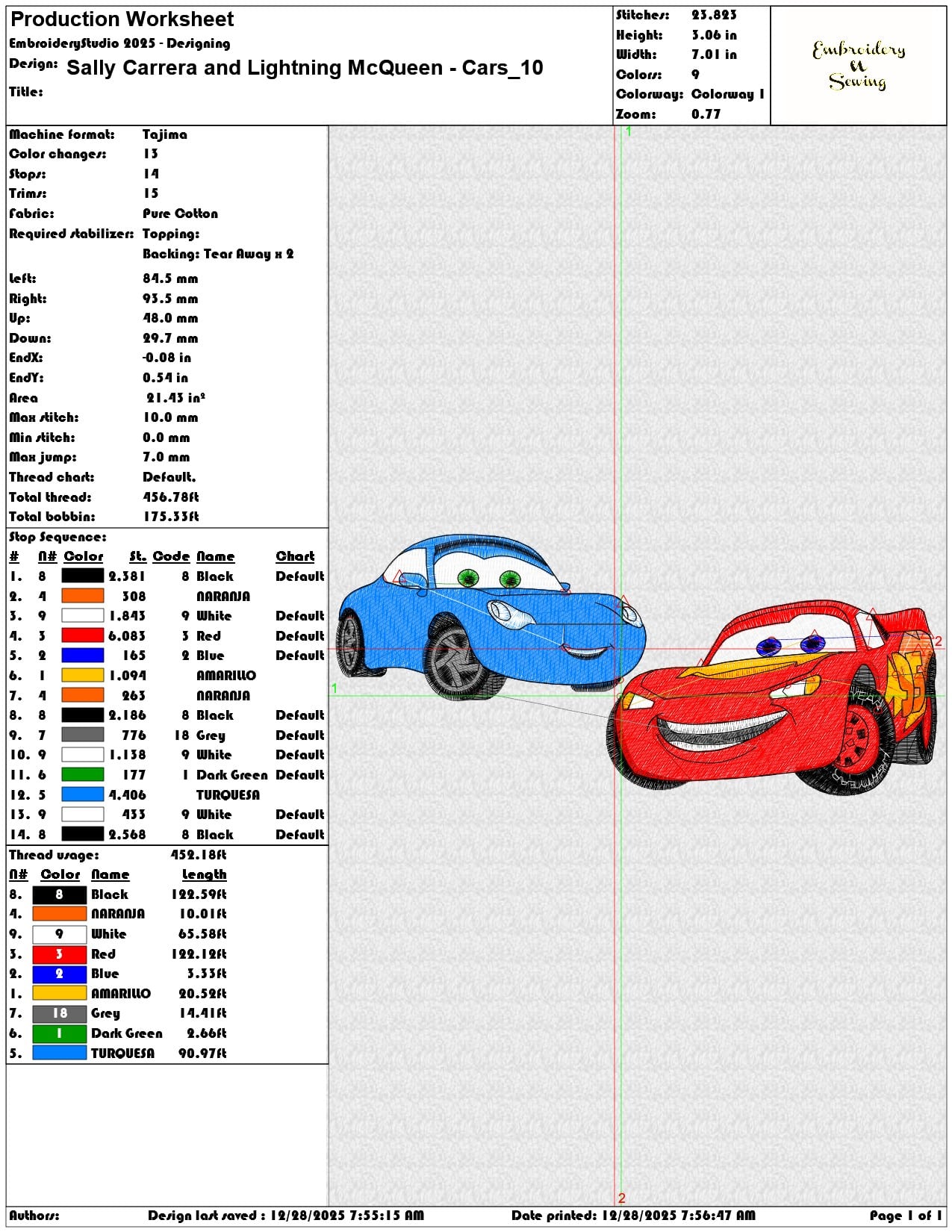 Sally Carrera and Lightning McQueen Cars    - Elegant embroidery design file - instant download — view 3