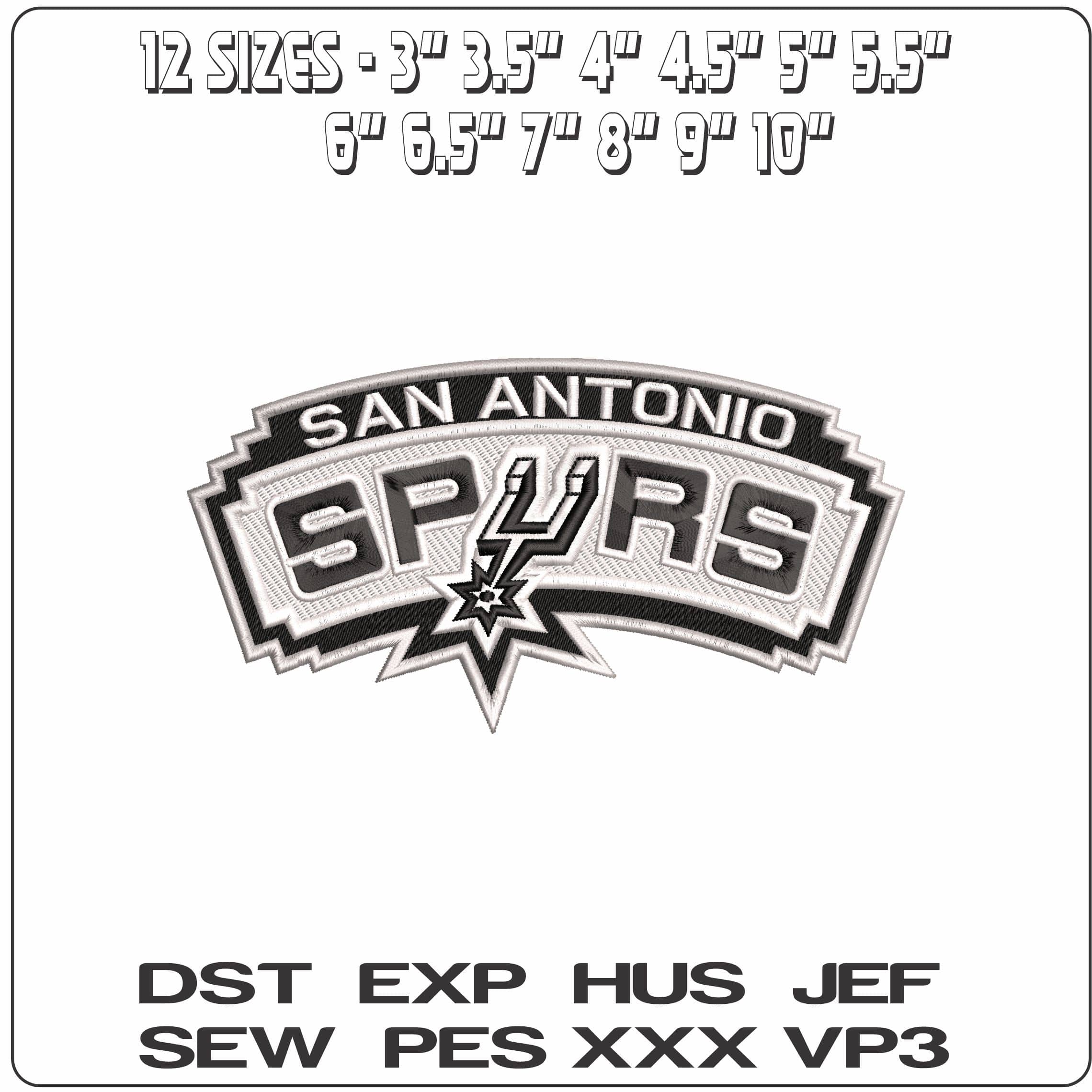 San Antonio Spurs    - Elegant embroidery design file - instant download — view 2