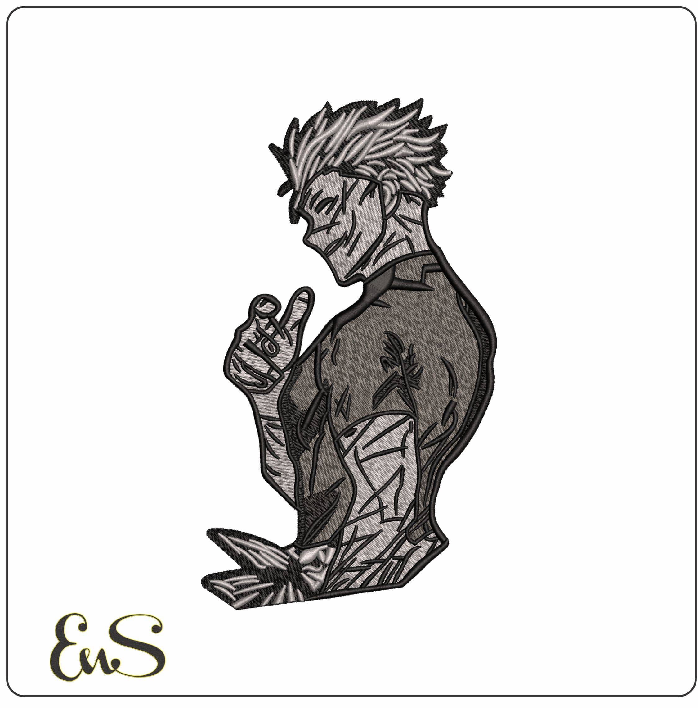 Satoru Gojo Honored One Pose Jujutsu Kaisen Anime   - Elegant embroidery design file - instant downl oad