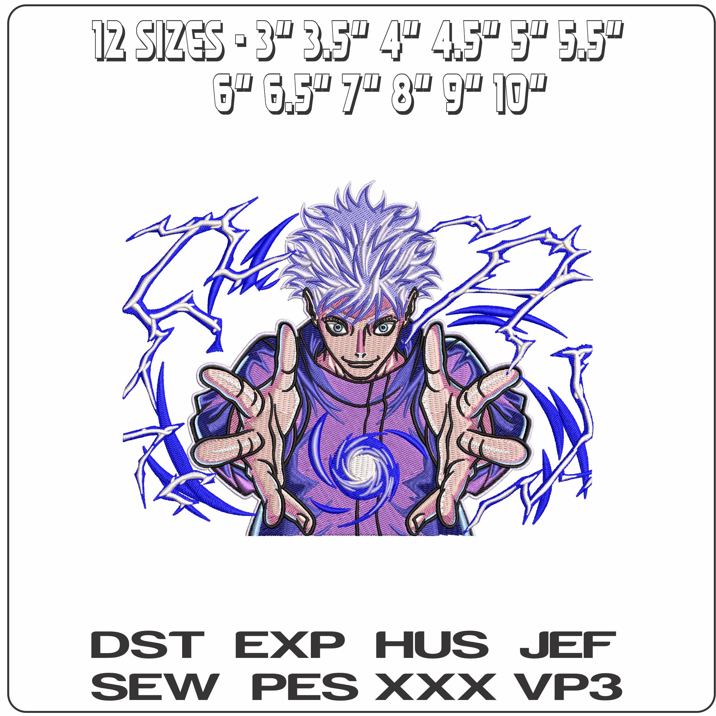 Satoru Gojo Sorcerer Jujutsu Kaisen Anime    - Elegant embroidery design file - instant download — view 2