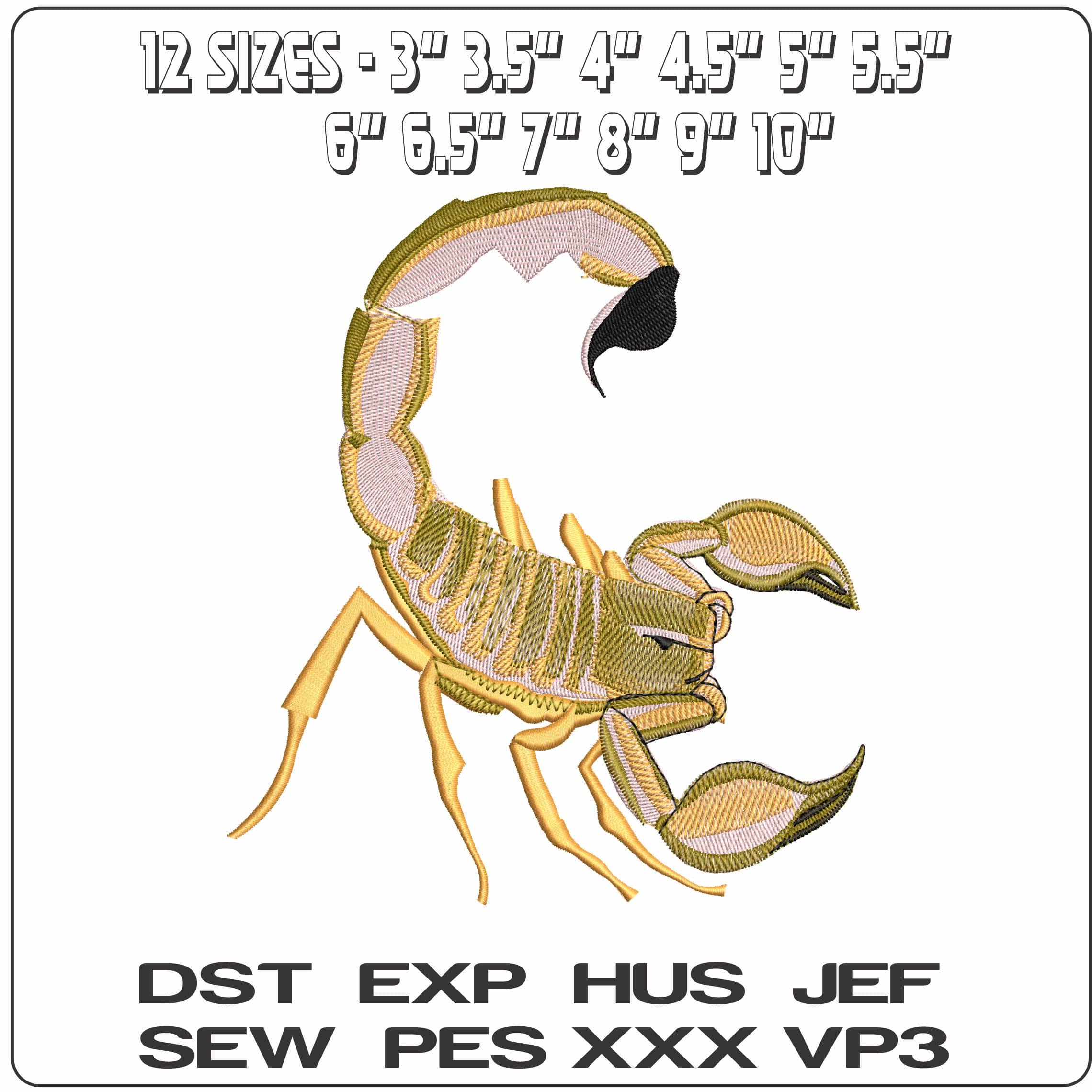 Scorpion - Elegant embroidery design file - instant download — view 2