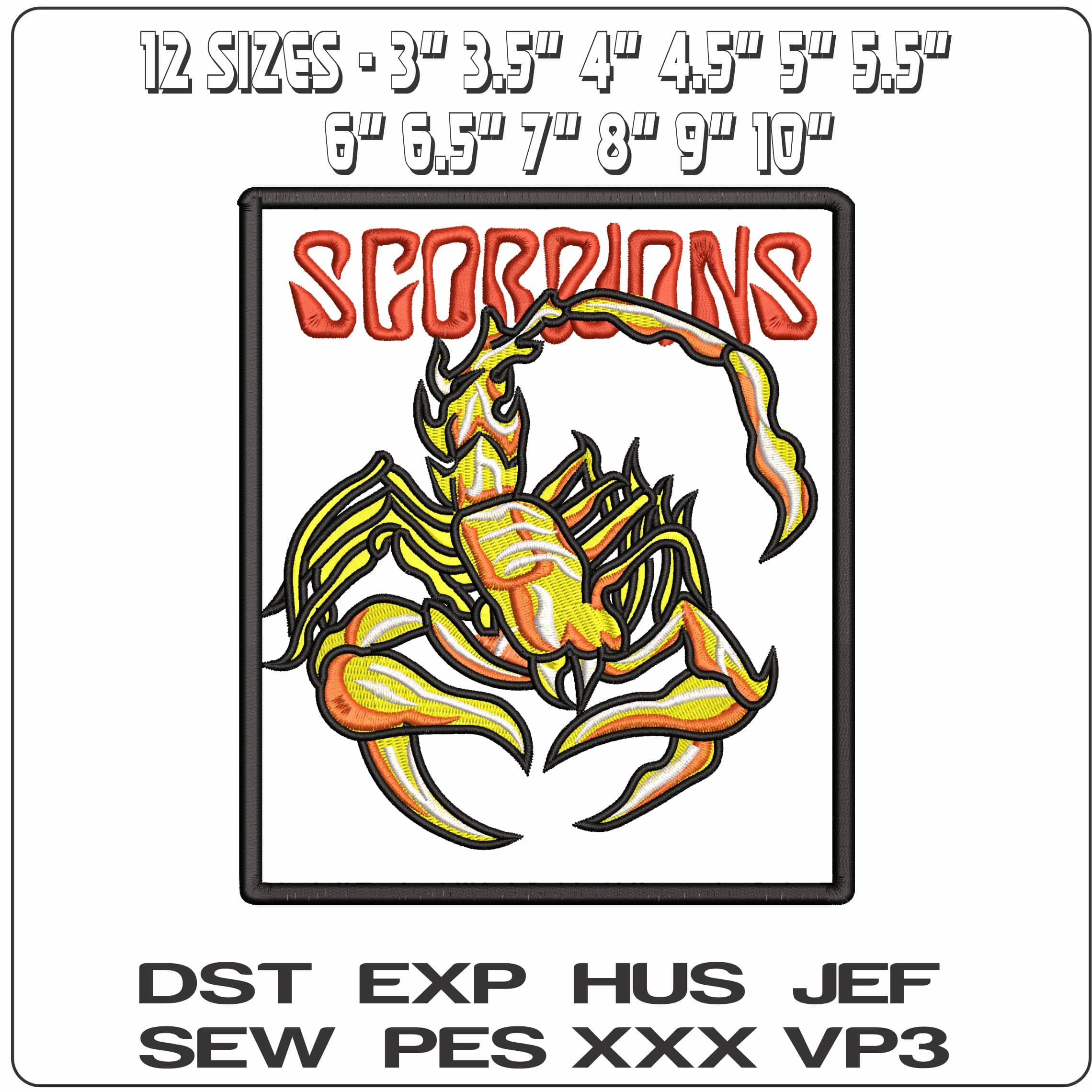 Scorpions Rock Band - Elegant embroidery design file - instant download — view 2