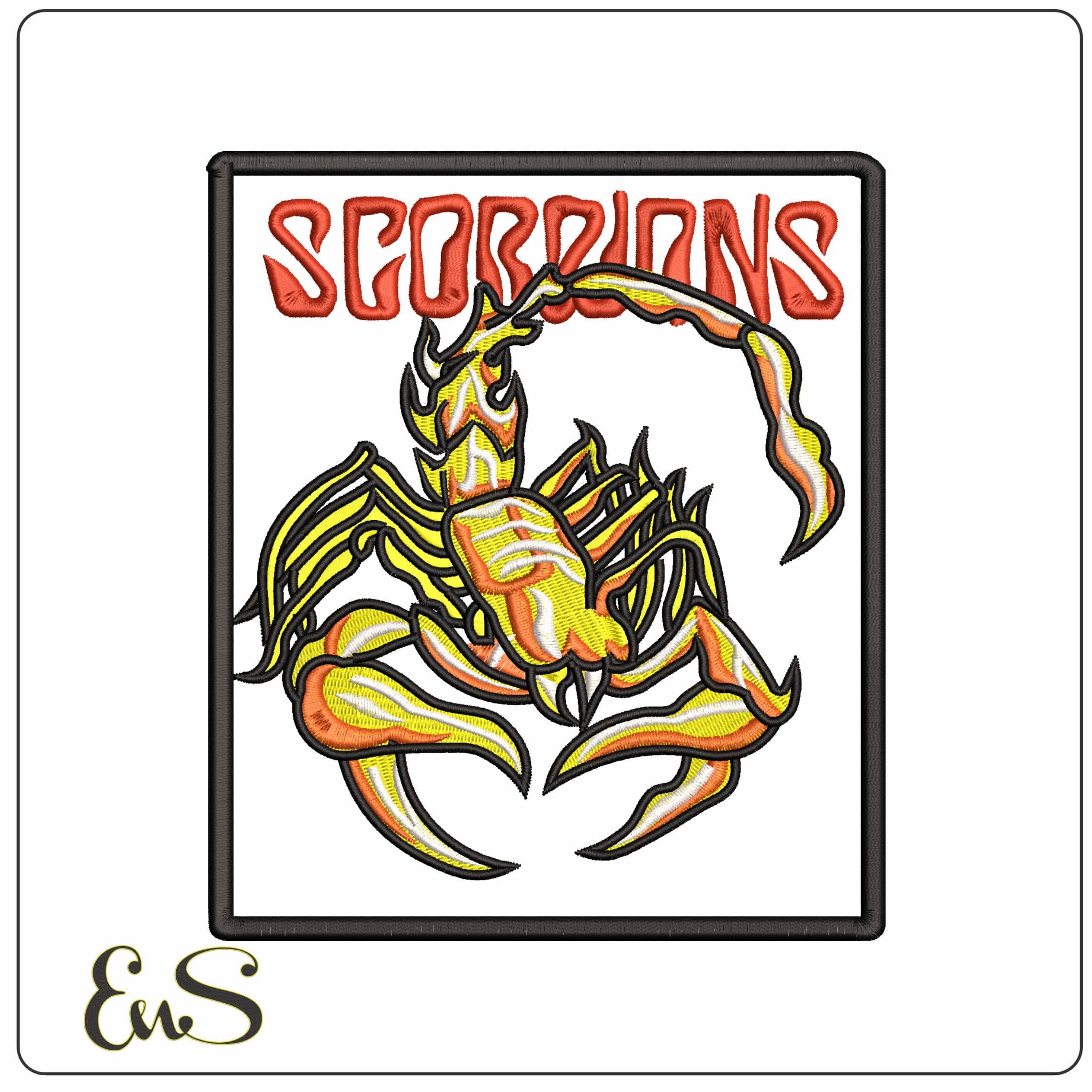 Scorpions Rock Band - Elegant embroidery design file - instant download