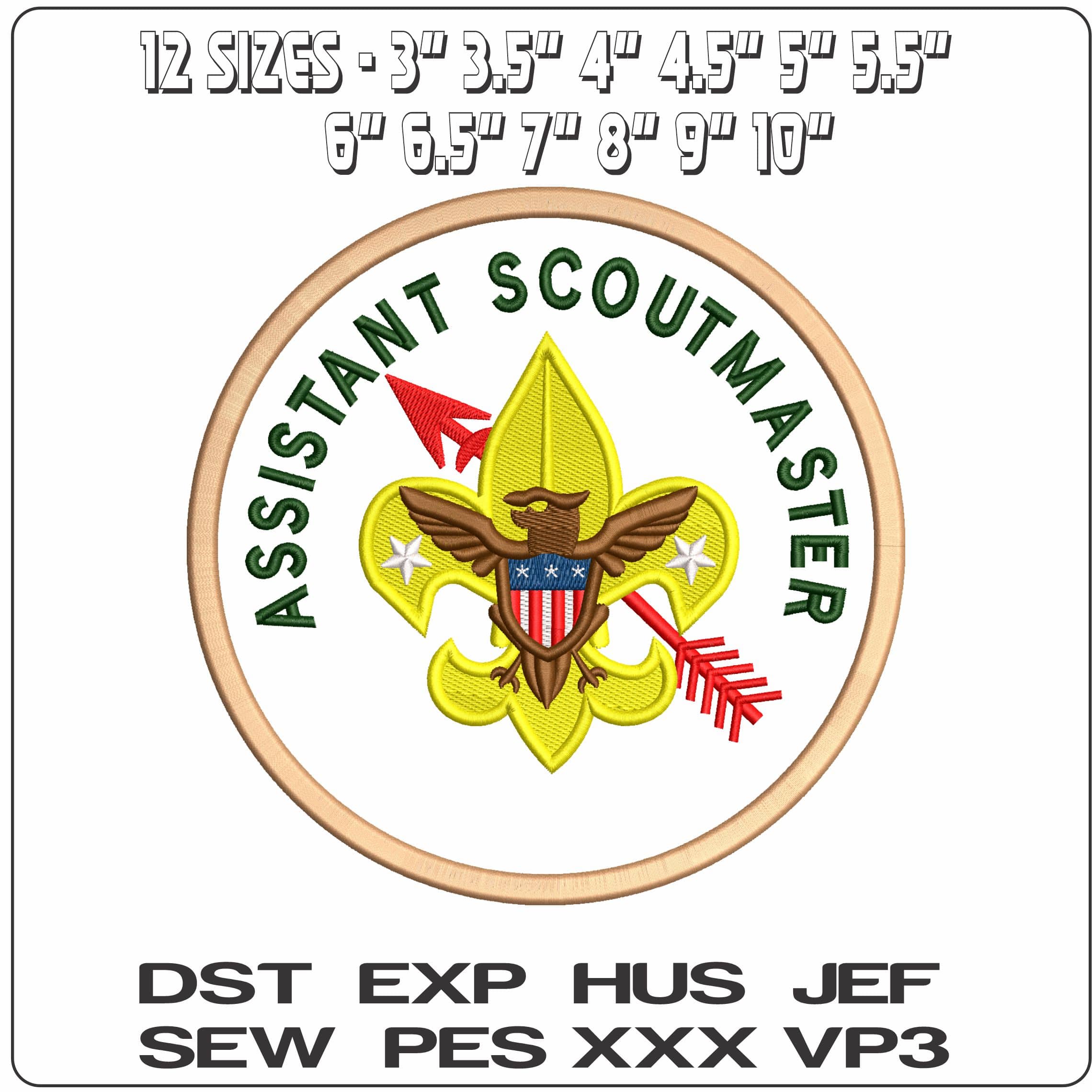 Scout Master Logo - Elegant embroidery design file - instant download — view 2