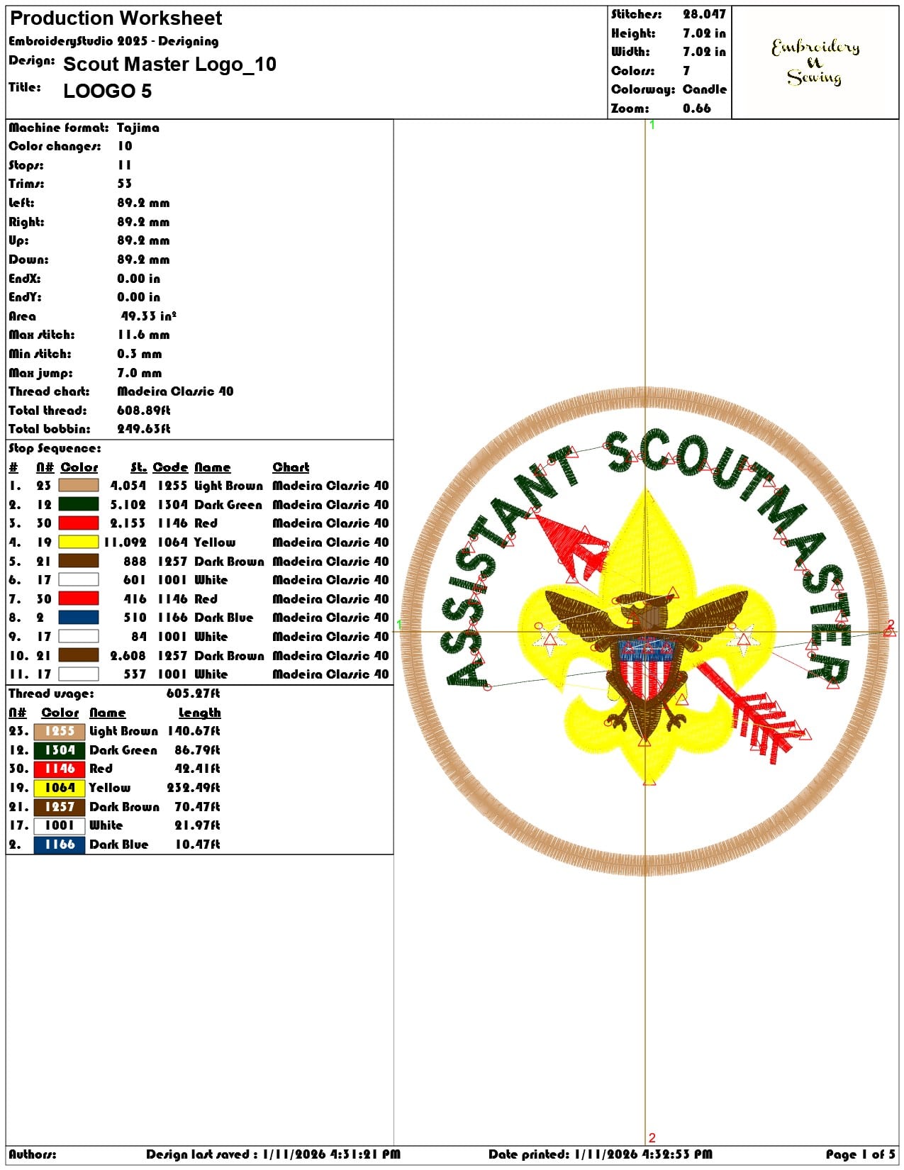 Scout Master Logo - Elegant embroidery design file - instant download — view 3