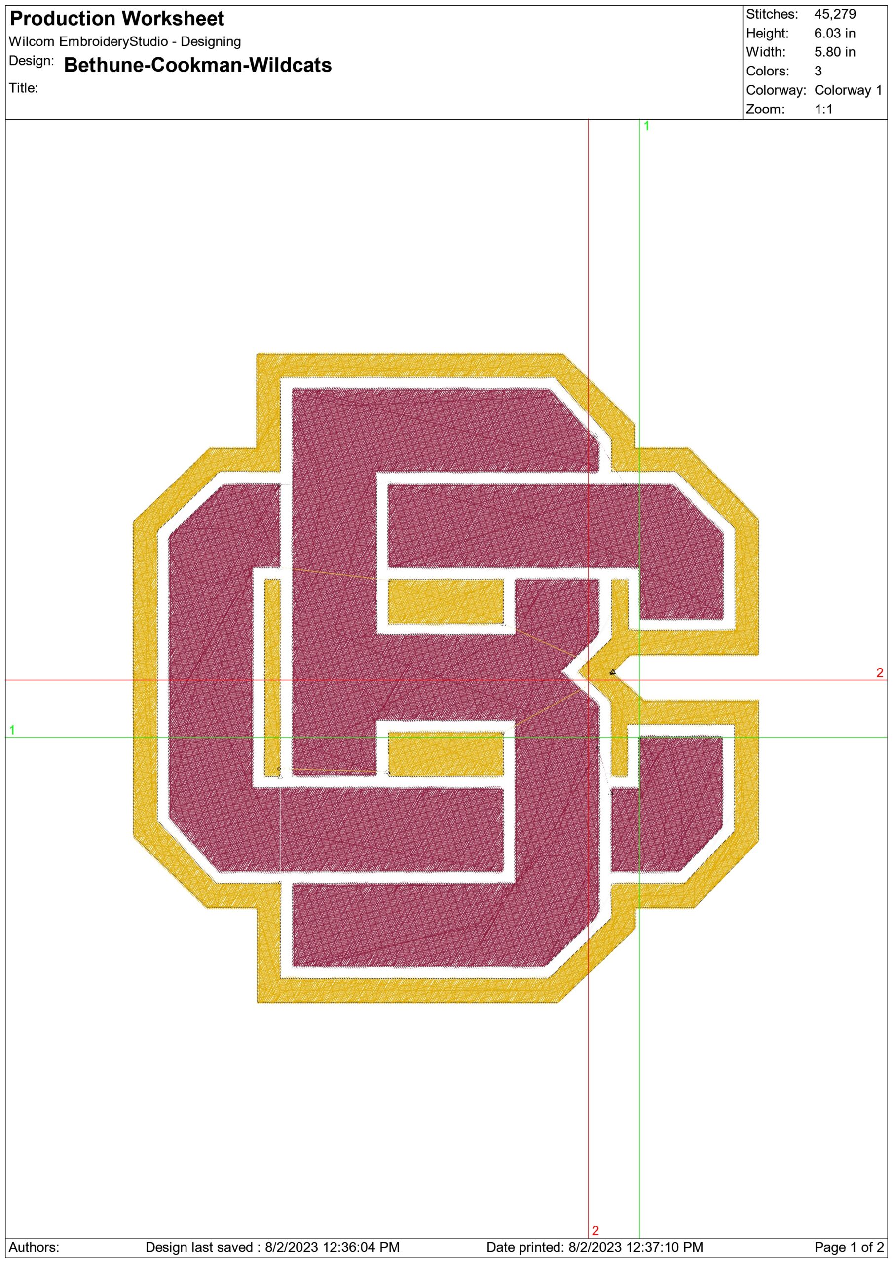 Bethune Cookman Wildcats embroidery design - Bethune Cookman University embroidery machine pattern embroidery file - instant download — view 2