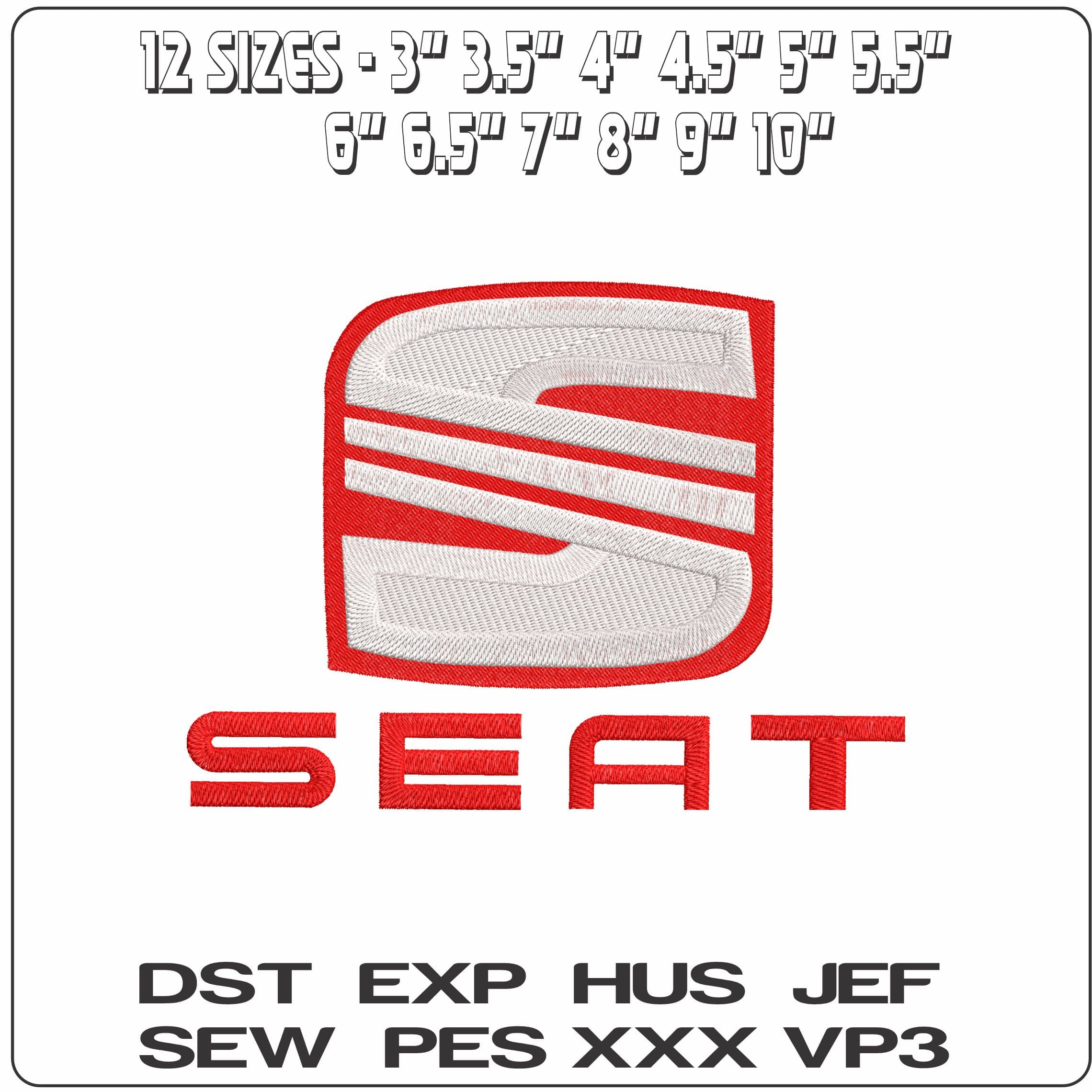SEAT - Elegant embroidery design file - instant download — view 2