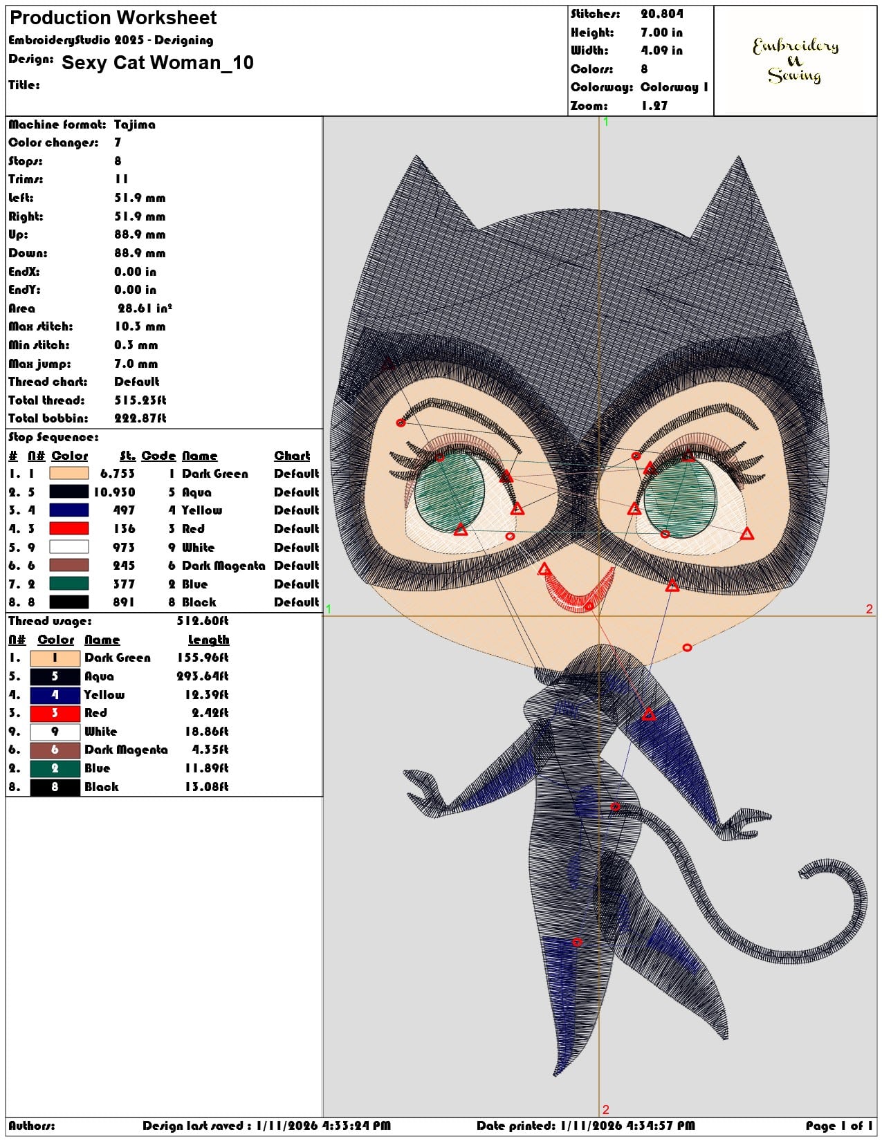 Sexy Cat Woman - Elegant embroidery design file - instant download — view 3