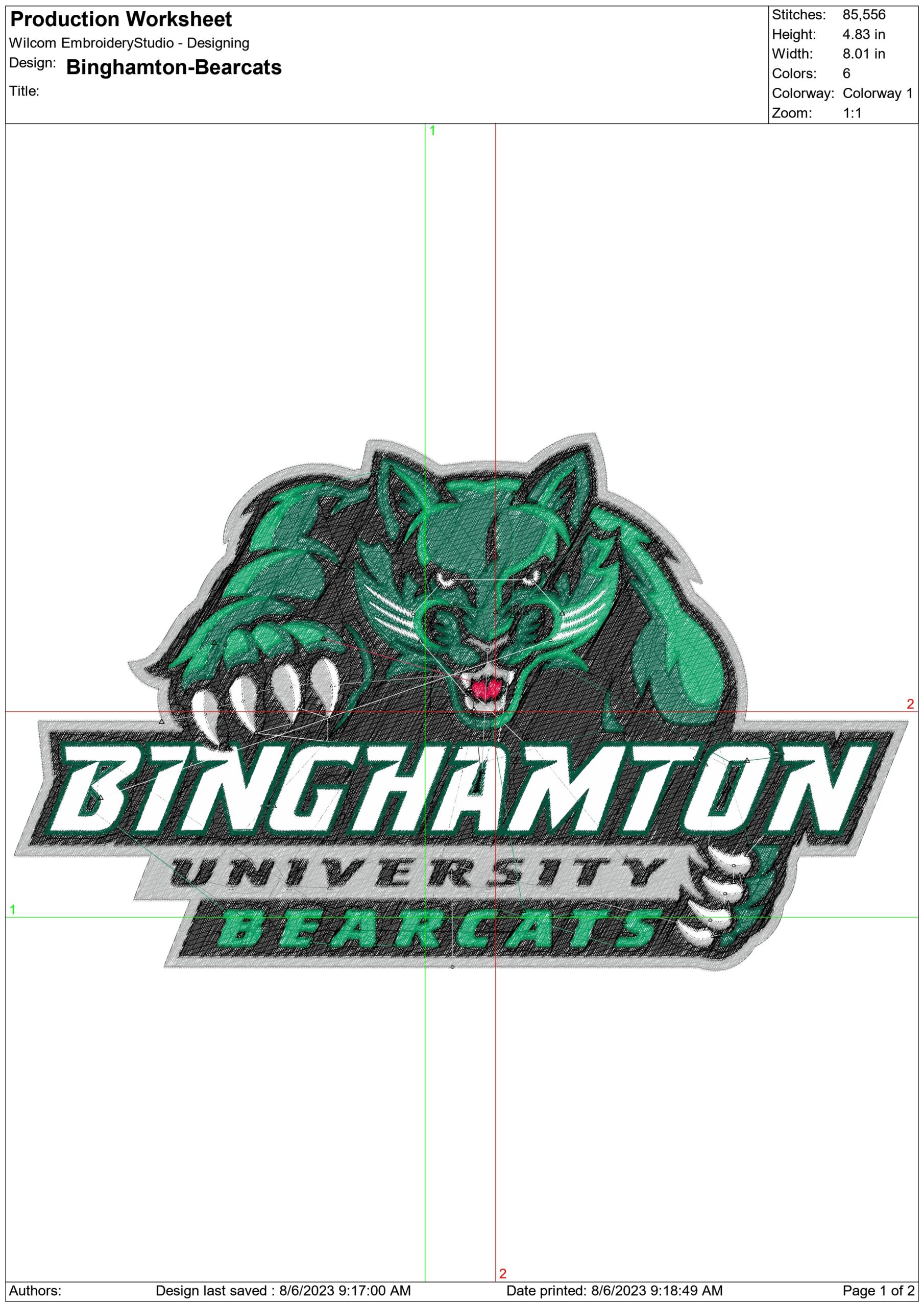 Binghamton Bearcat embroidery design - State University of New York Logo embroidery machine pattern embroidery file - instant download — view 2